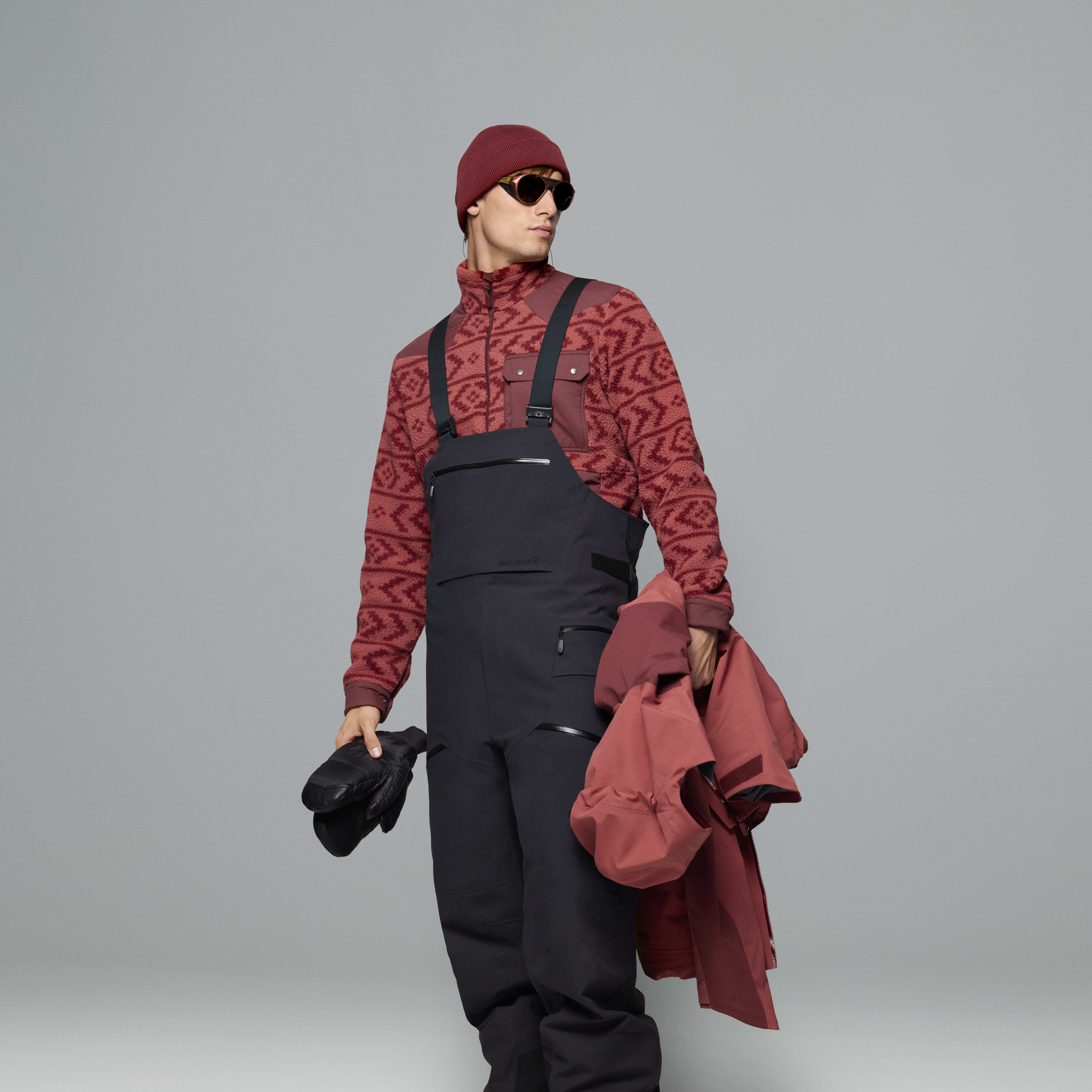 Male Look back image of tamok warm3 Jacket Cowhide/Port