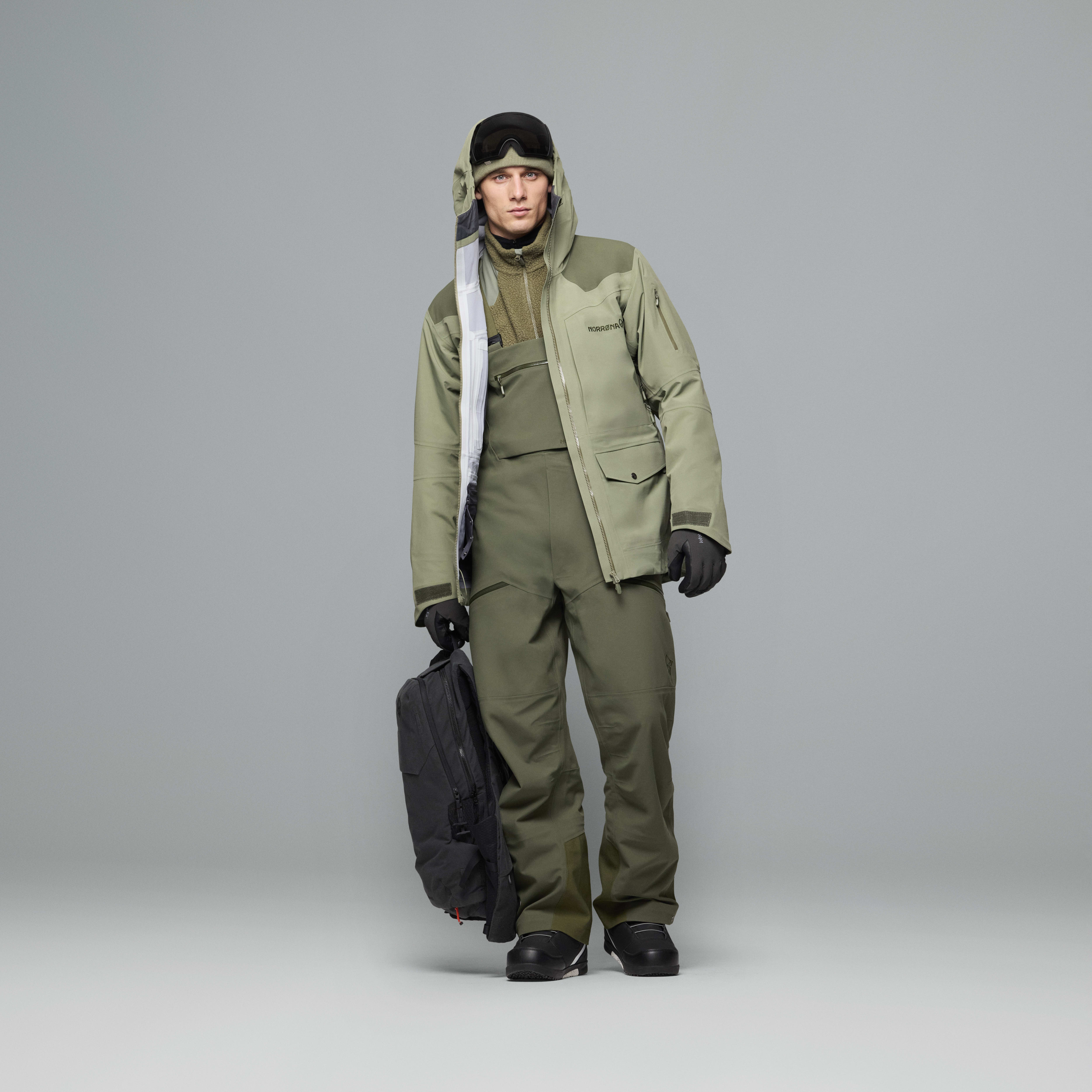 Male Look back image of more flex1 Bibs Deep Lichen Green