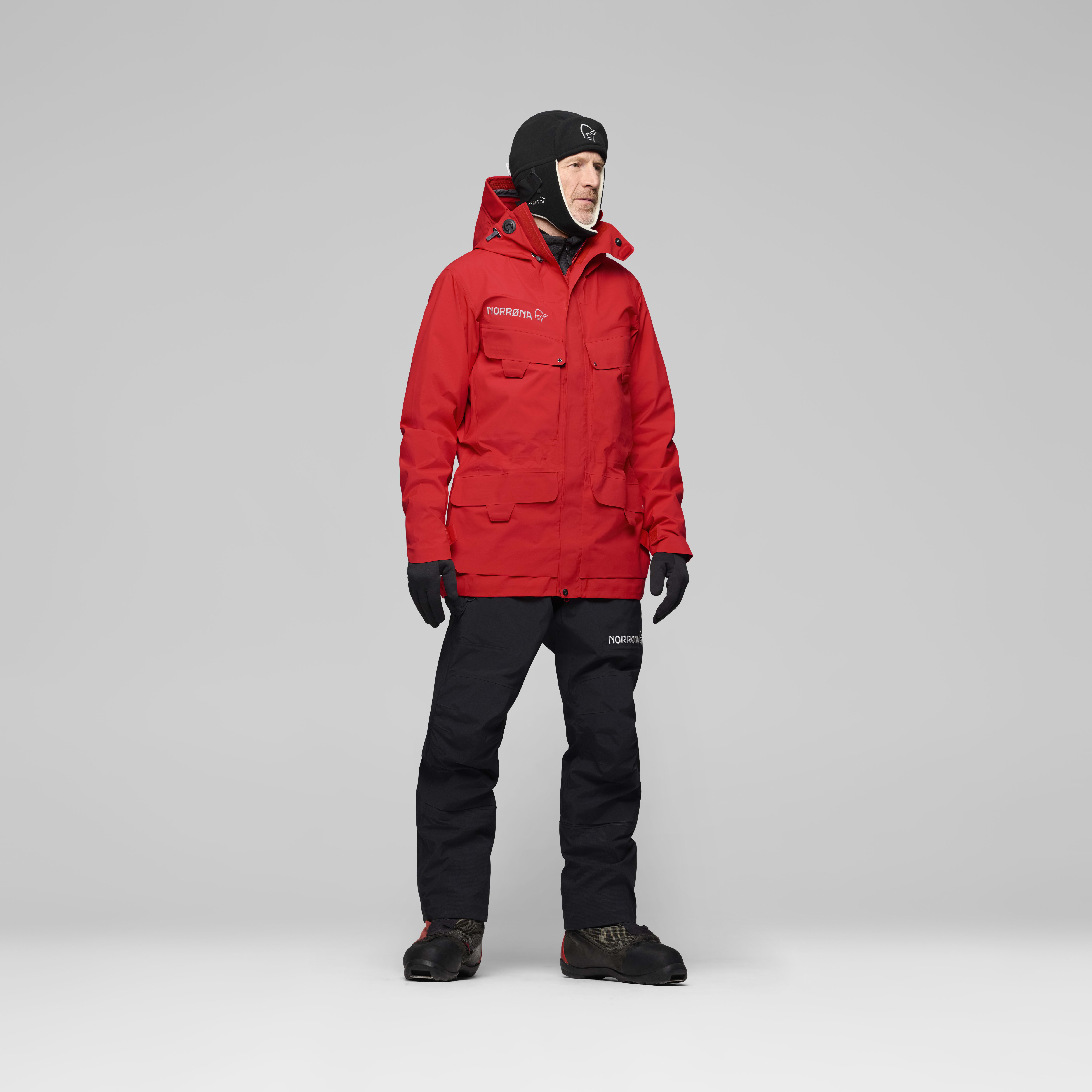 Male Look back image of arktis Gore-Tex Pro Ousland Edition Jacket Flame Scarlet