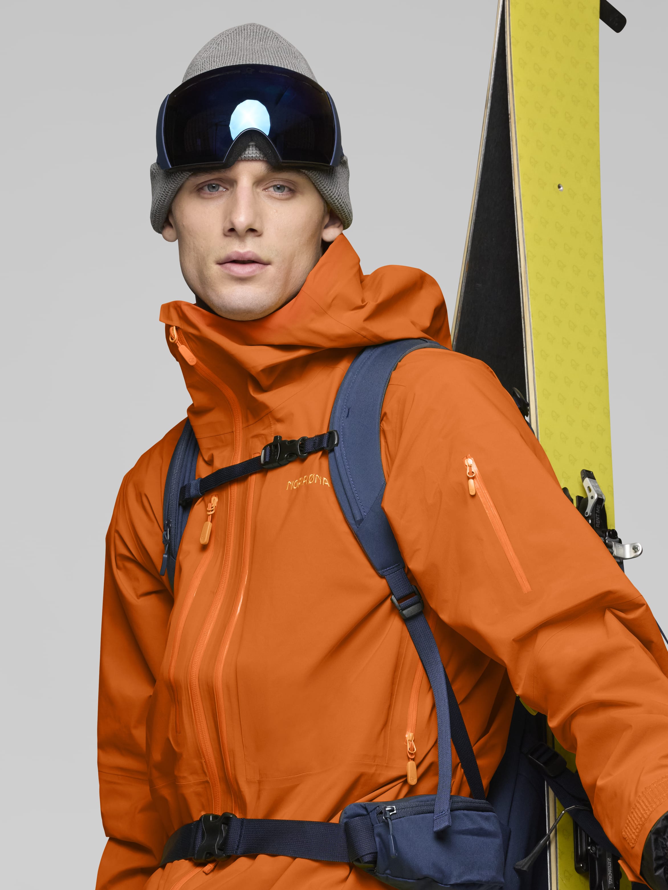 Male Look image of lofoten Gore-Tex Pro Jacket Gold Flame