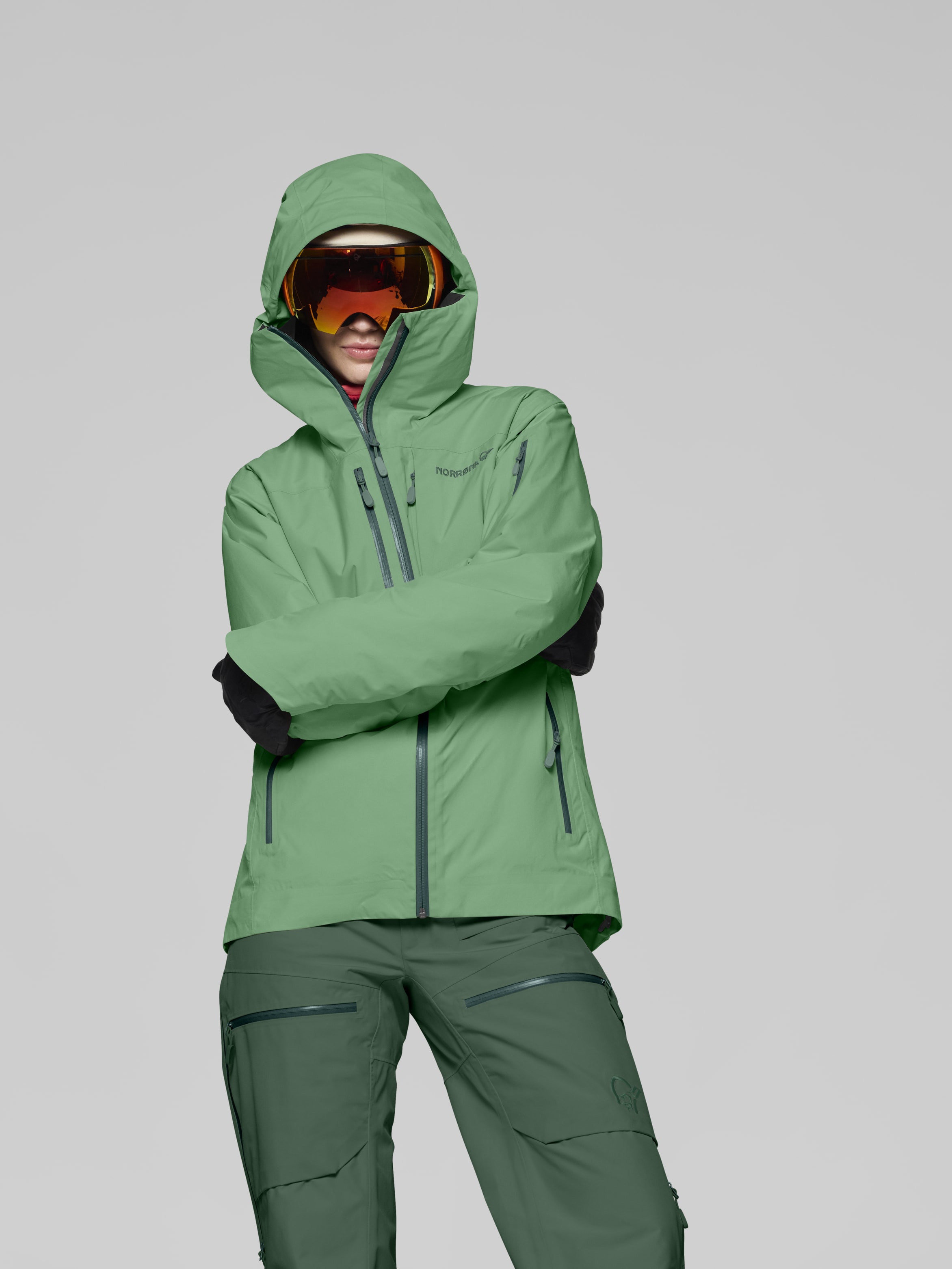 Female Look  image of lofoten Gore-Tex Insulated Jacket Dark Ivy