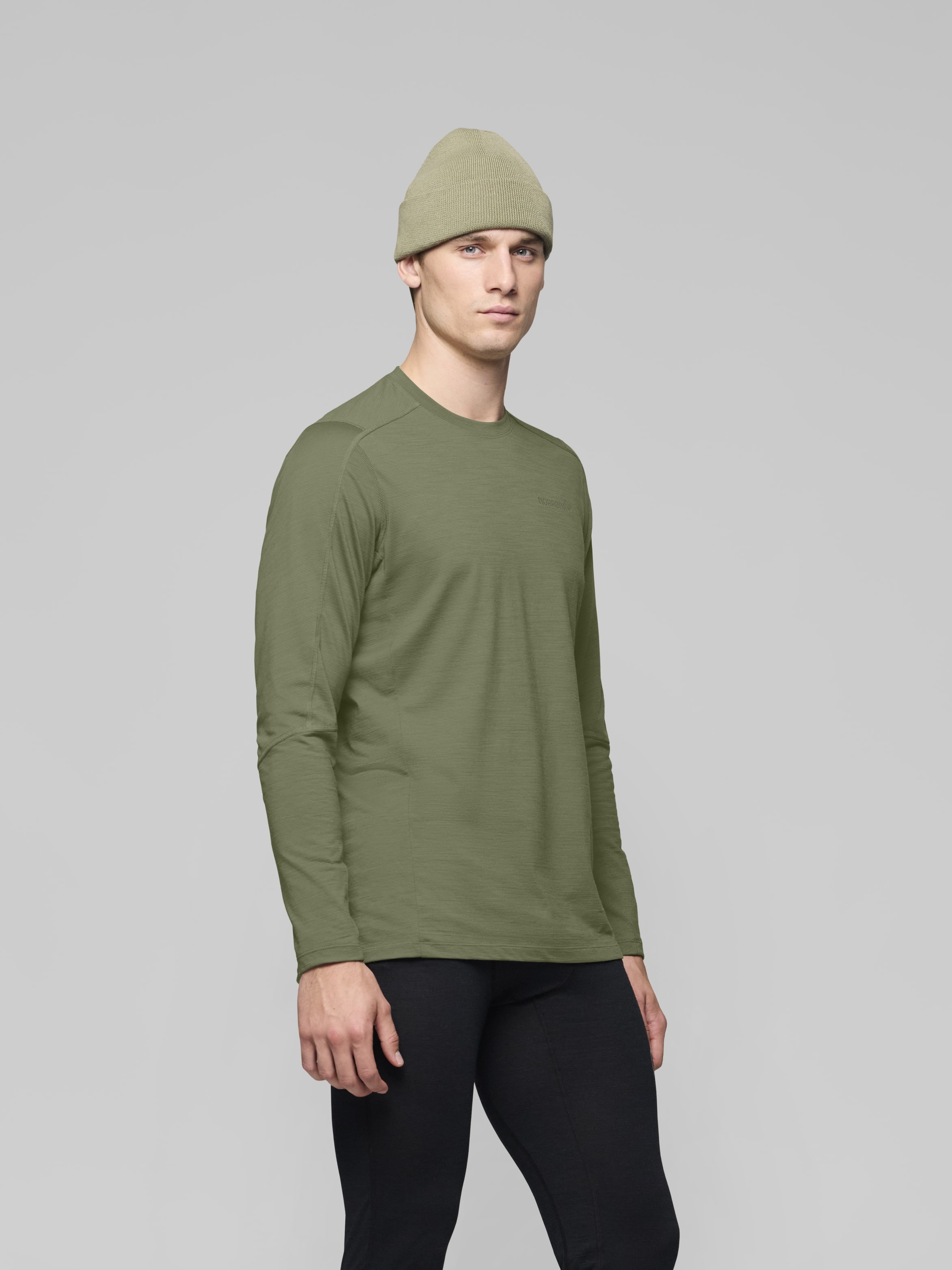 Male Look image of falketind equaliserUll Long Sleeve Deep Lichen Green