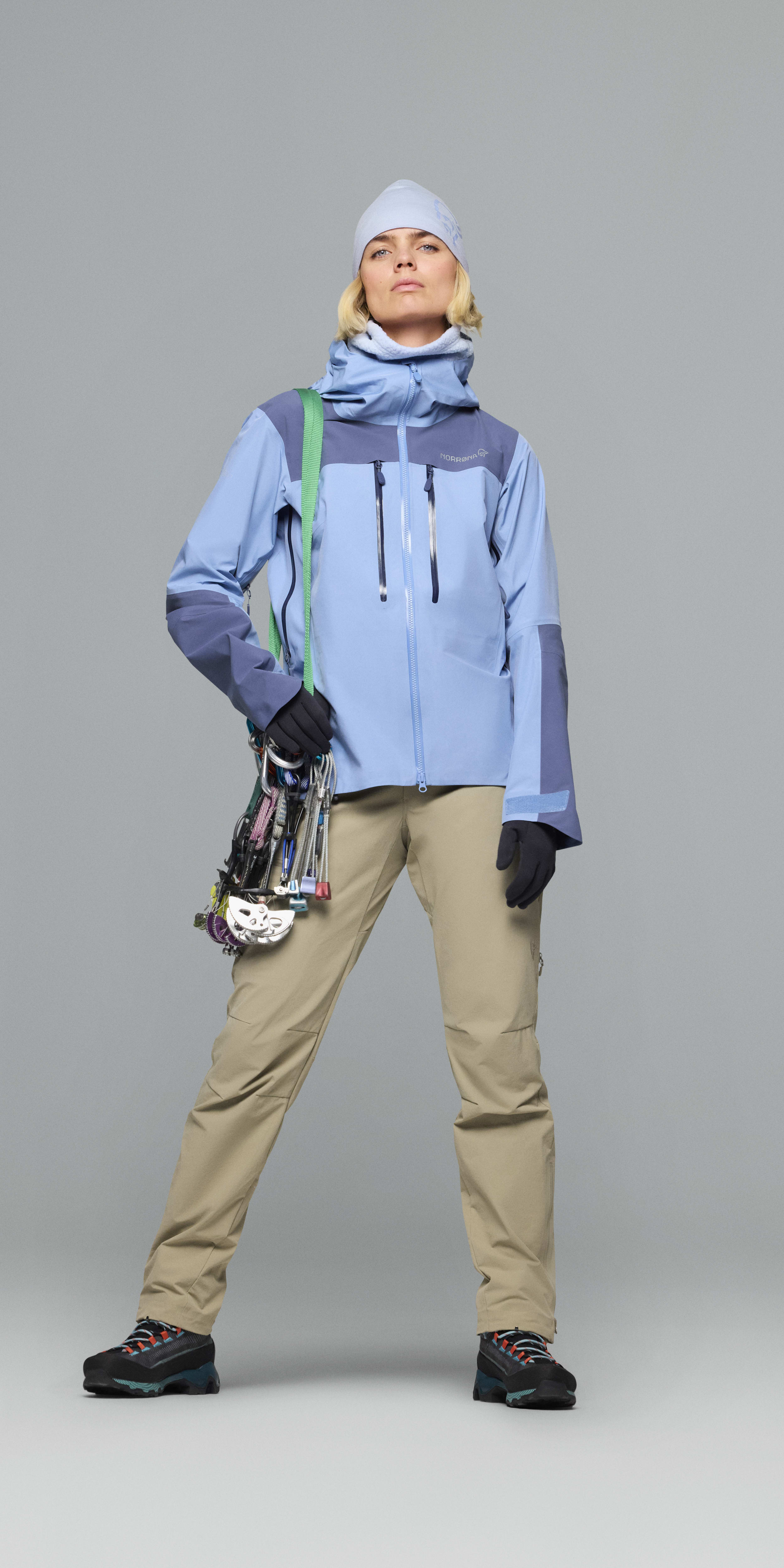 Female Look  image of trollveggen Gore-Tex Pro light Jacket Allure/Vintage Indigo
