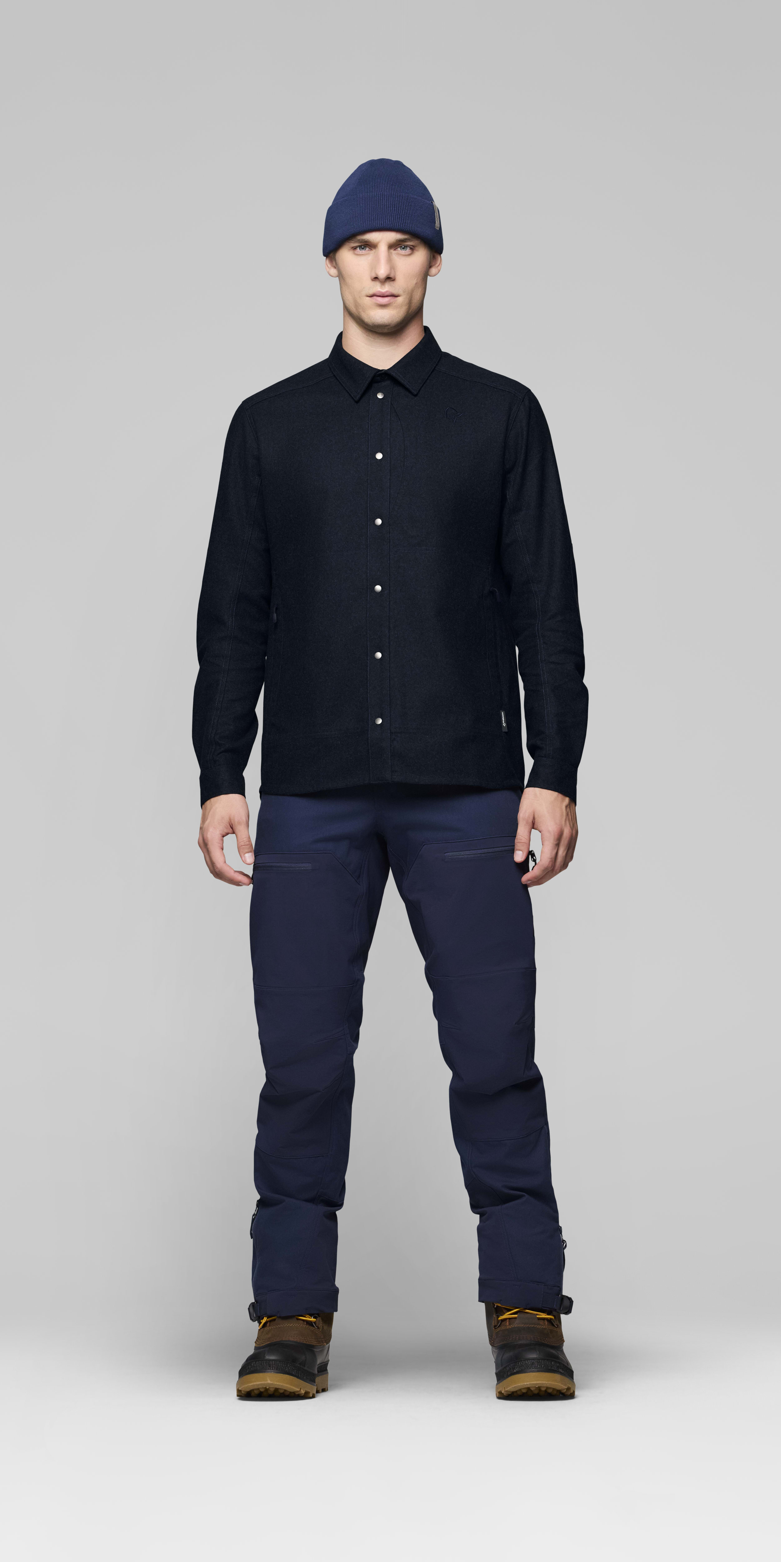 wool plain Shirt – Indigo Night
