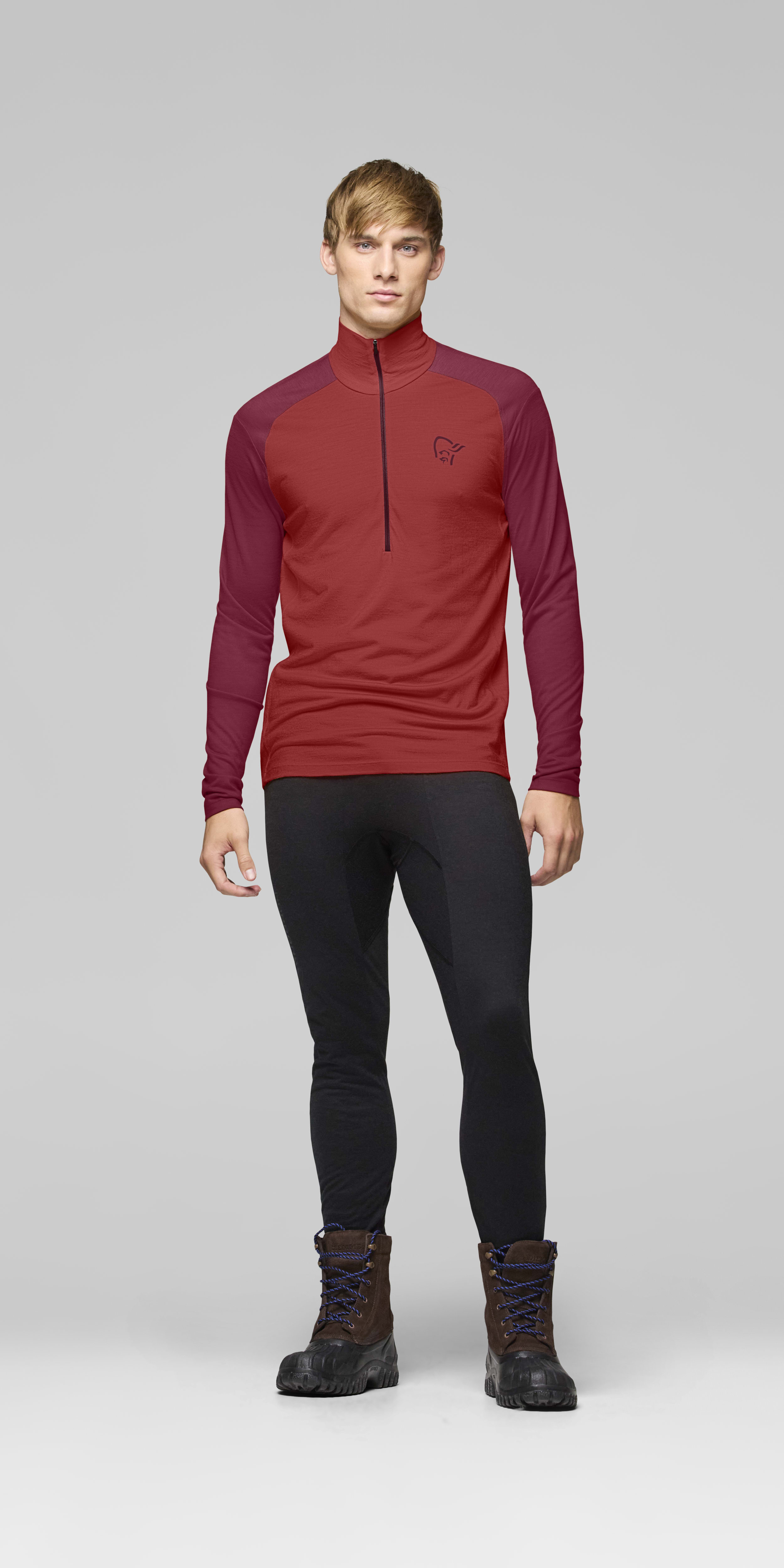 pureUll Zip Neck – Cowhide/Port
