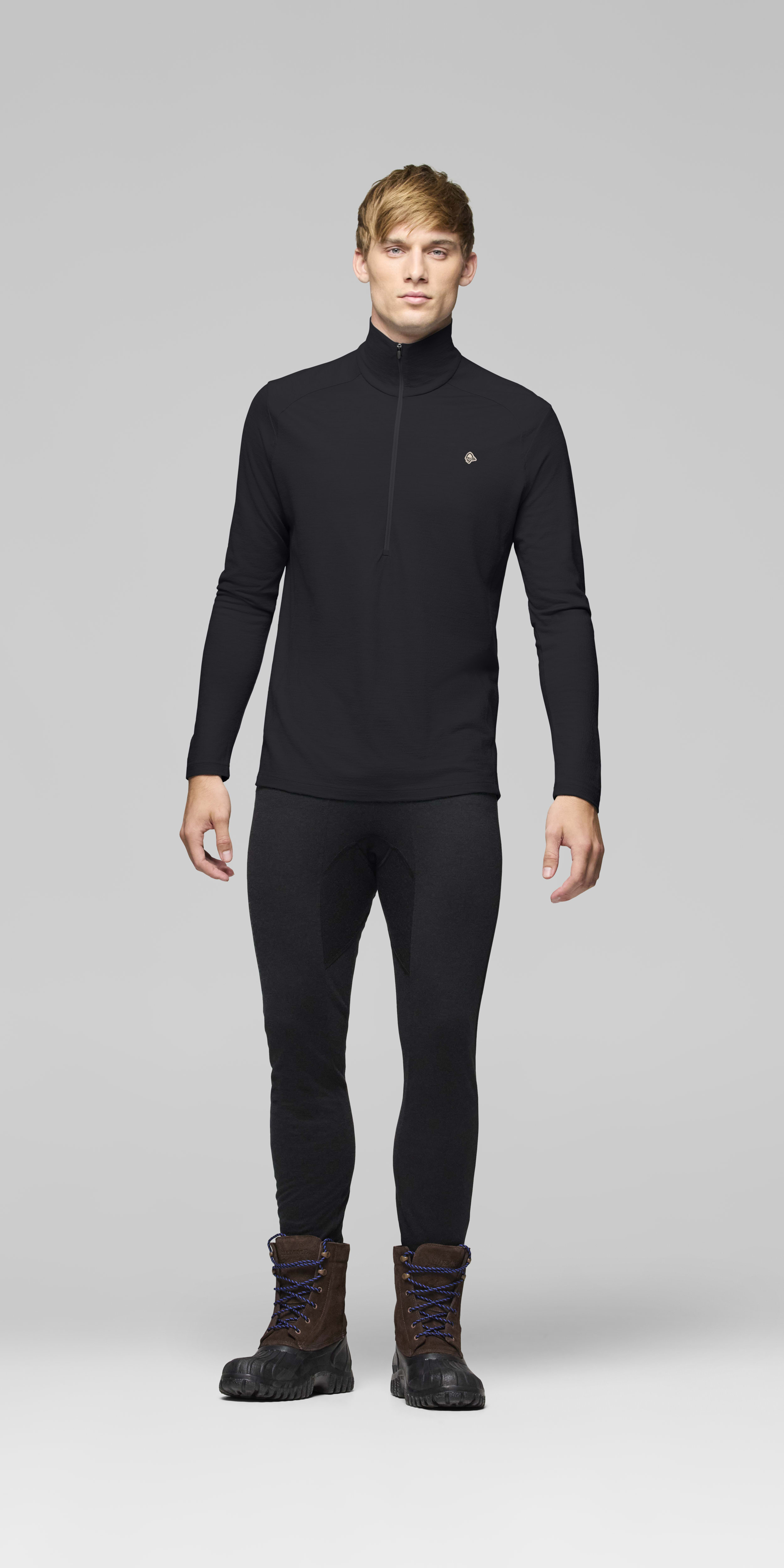 pureUll Zip Neck – Caviar Black