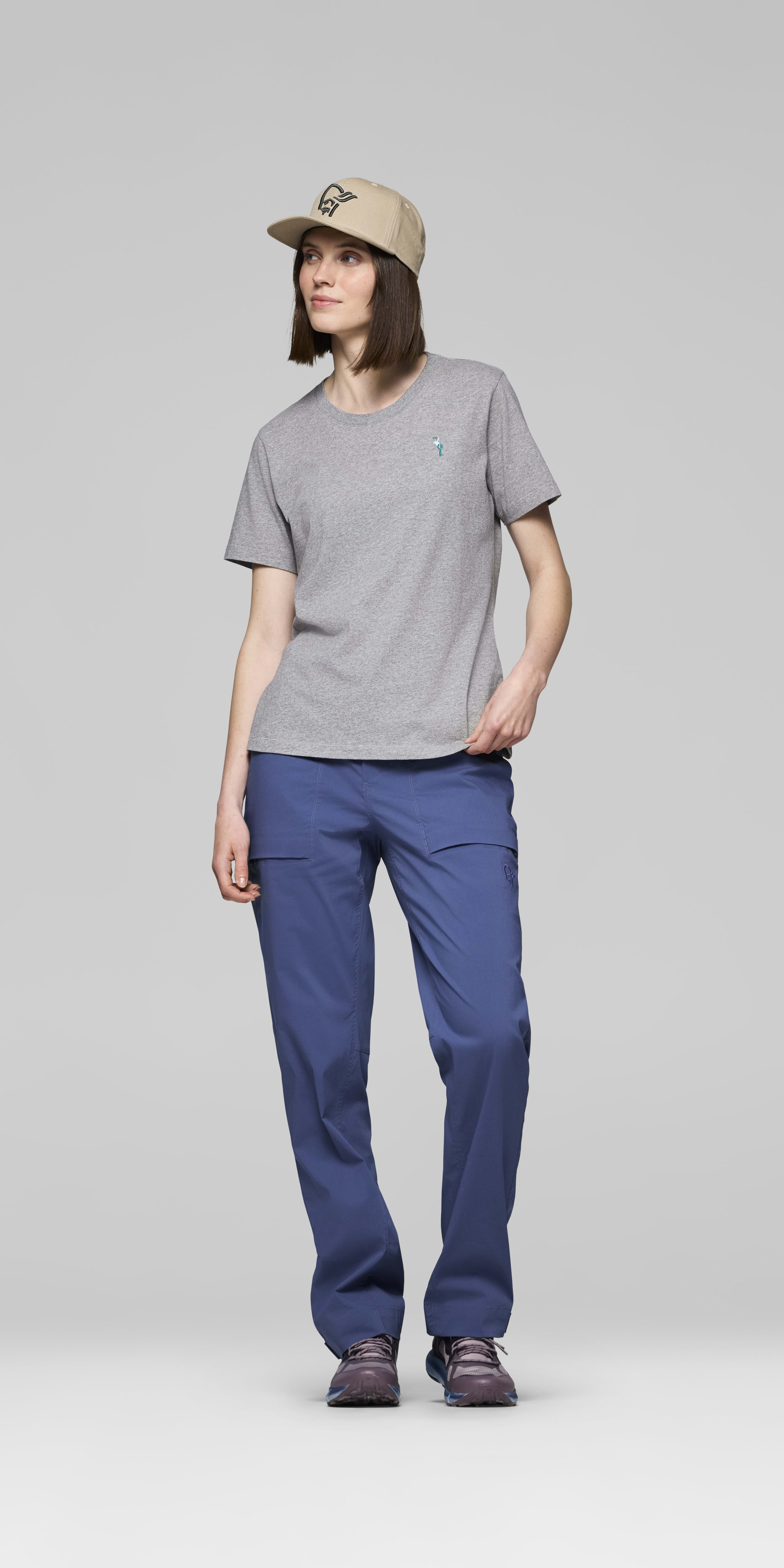 cotton activity embroidery T-shirt – Grey Melange