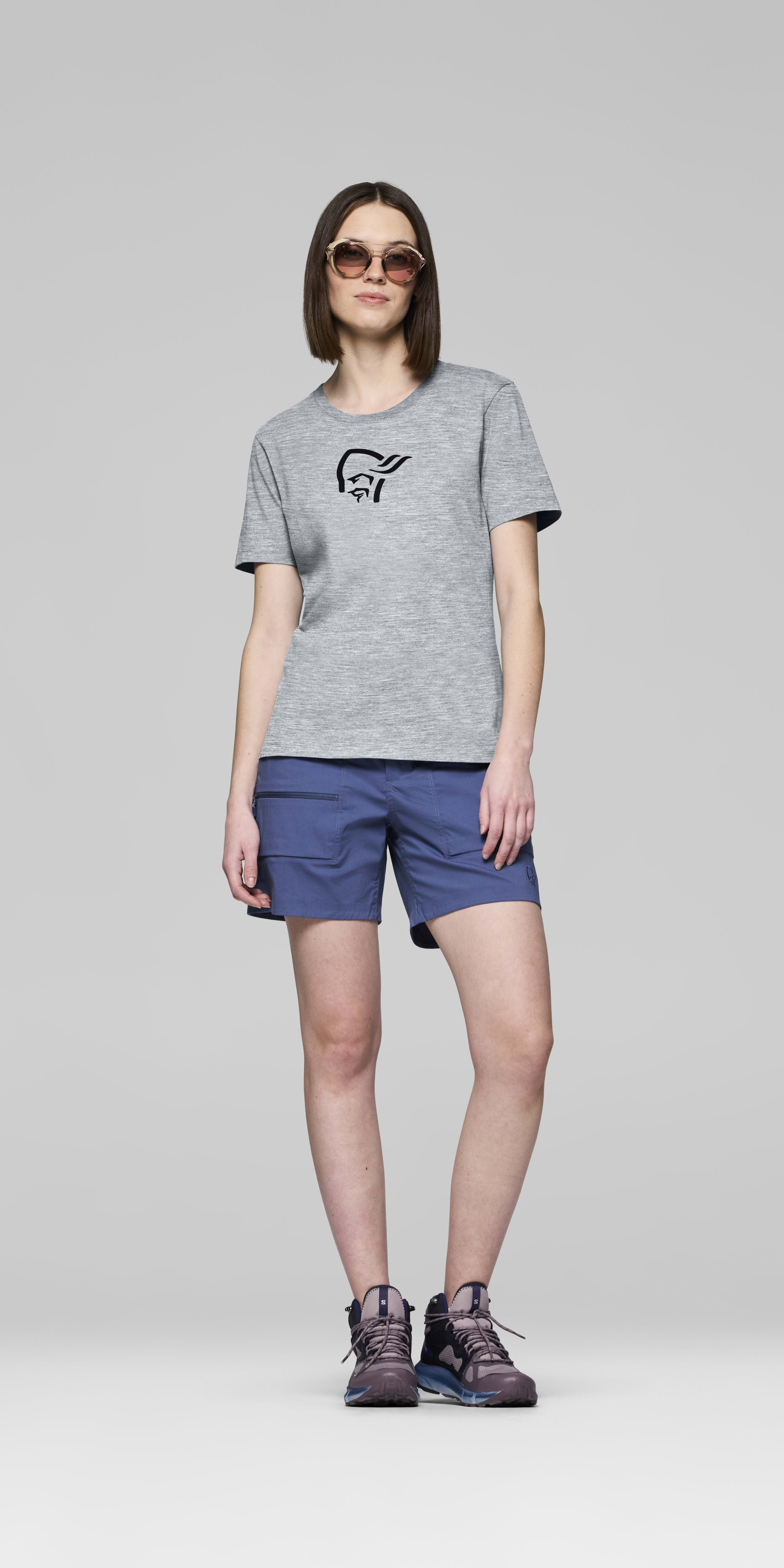 cotton viking T-shirt – Drizzle Melange/Caviar Black
