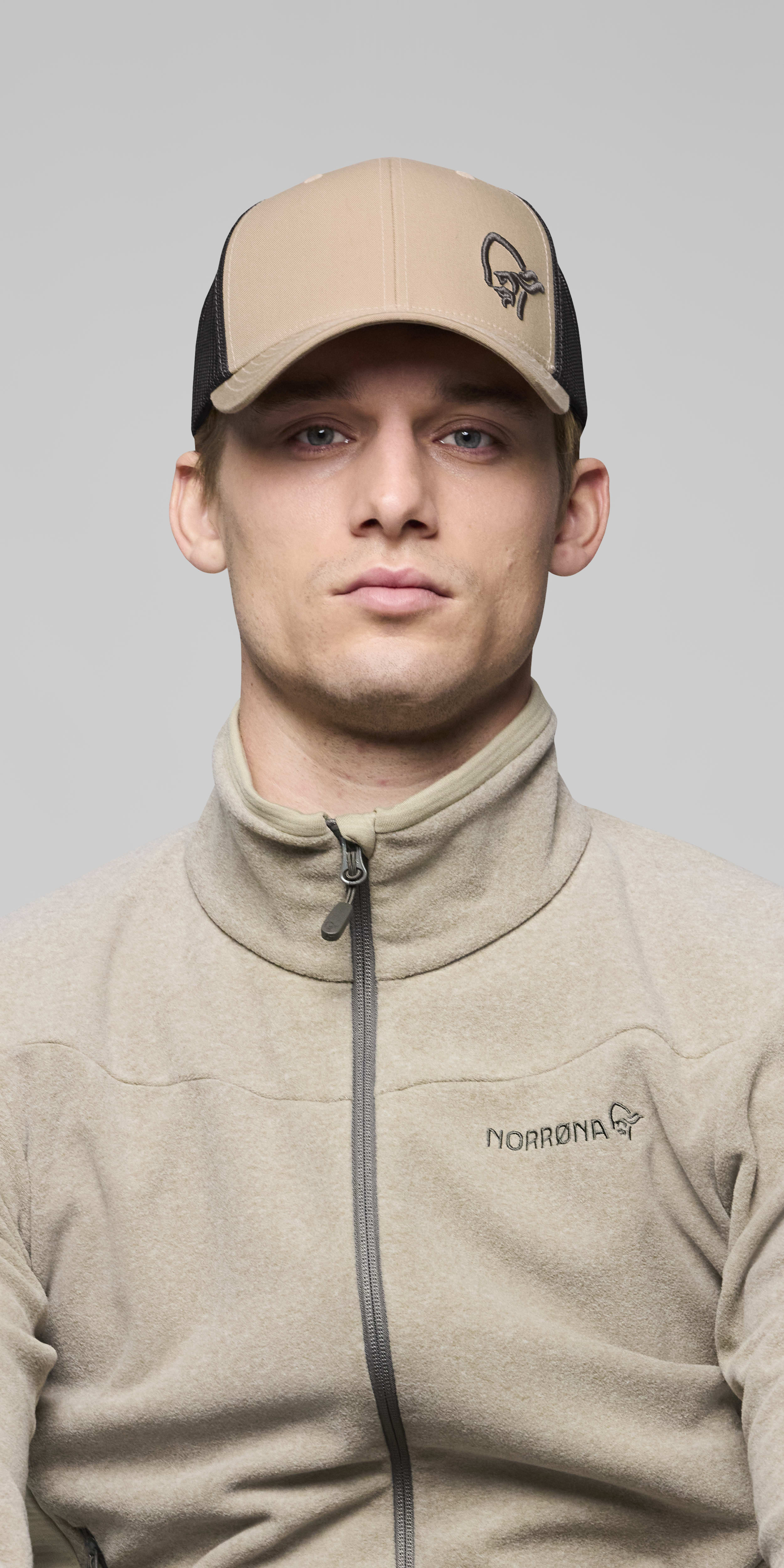 snap back trucker mesh Cap – Oyster Gray