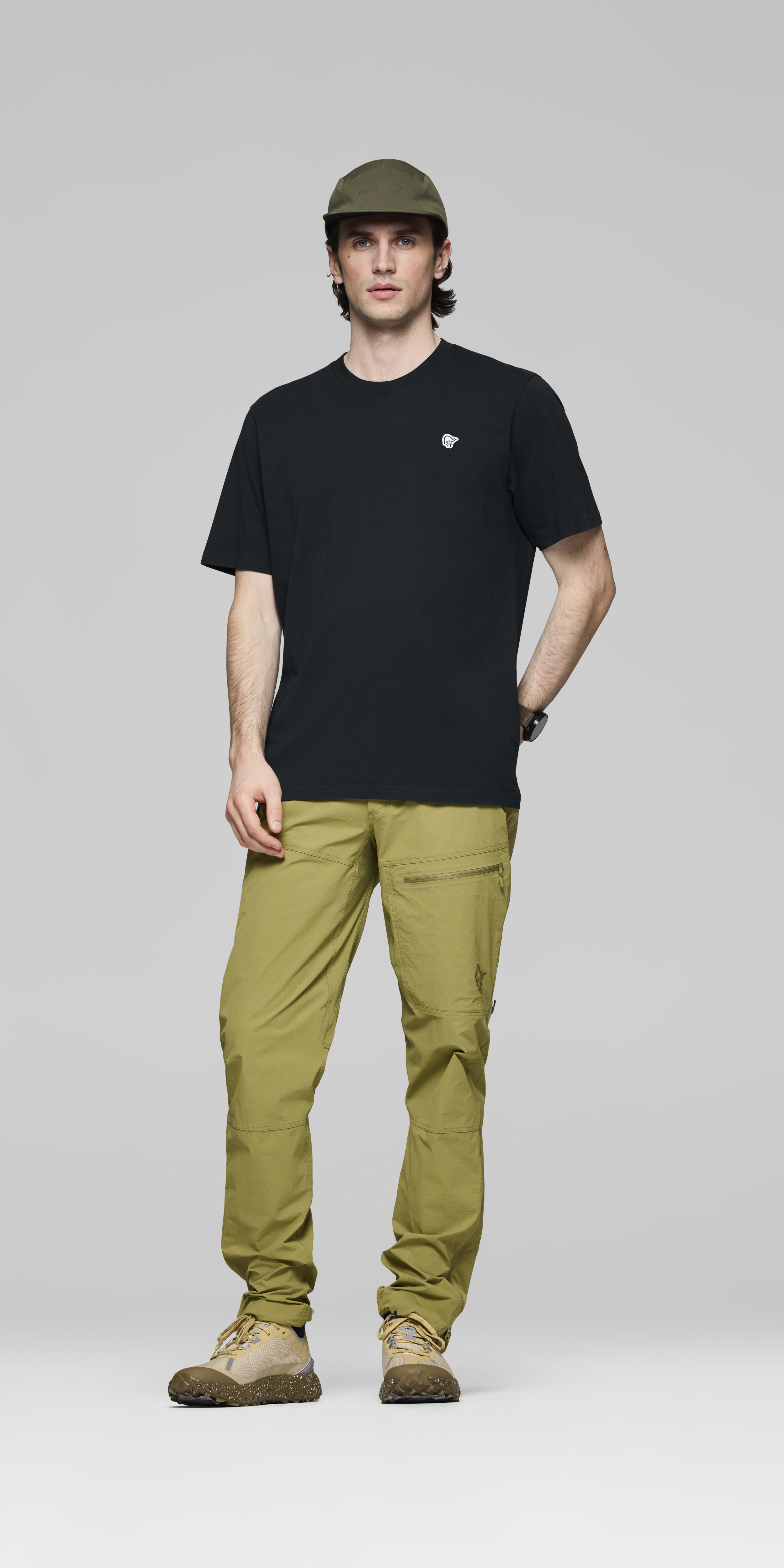 cotton viking patch T-shirt – Caviar Black