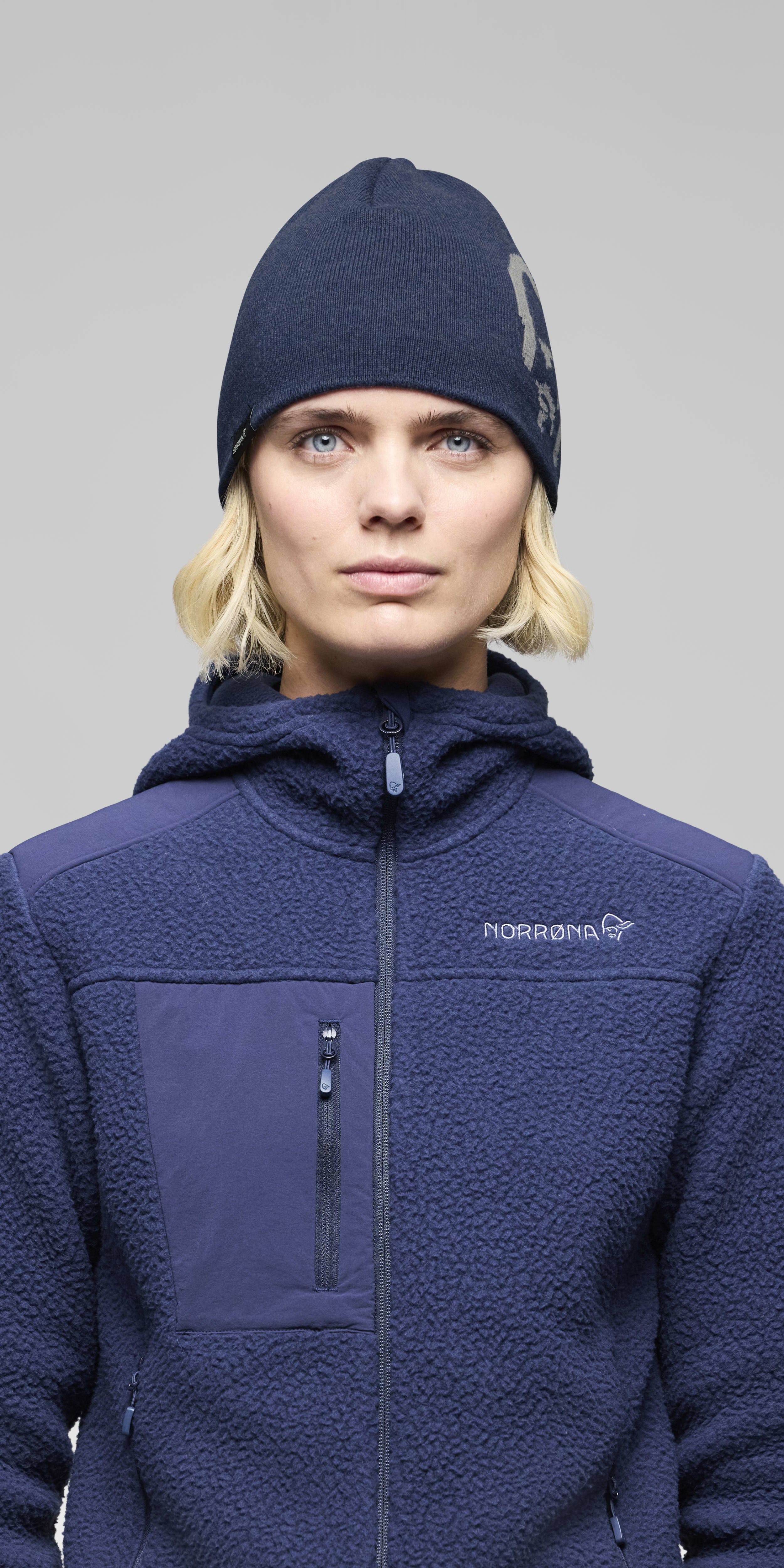 mid cotton logo Beanie – Indigo Night Melange