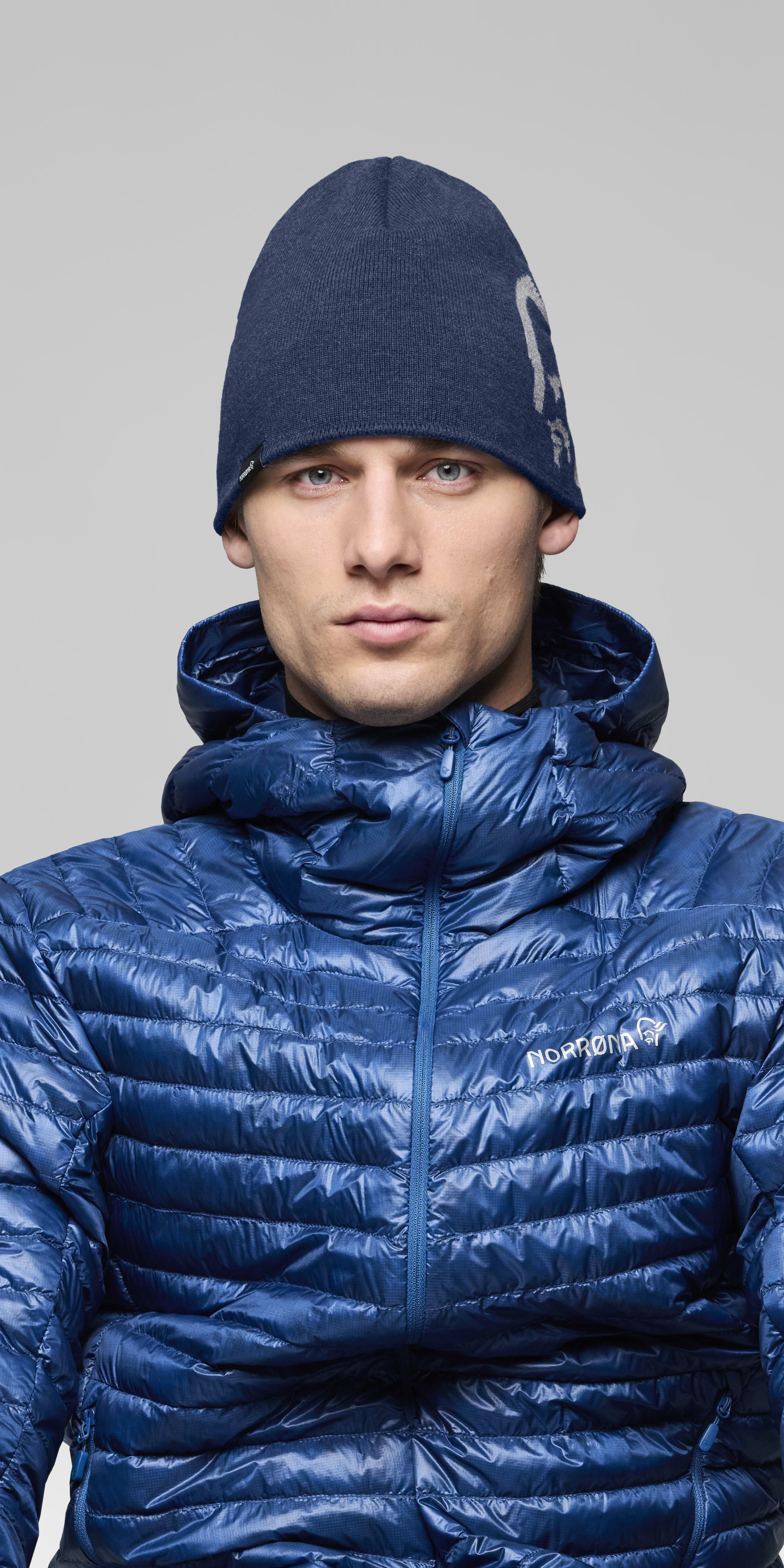mid cotton logo Beanie – Indigo Night Melange