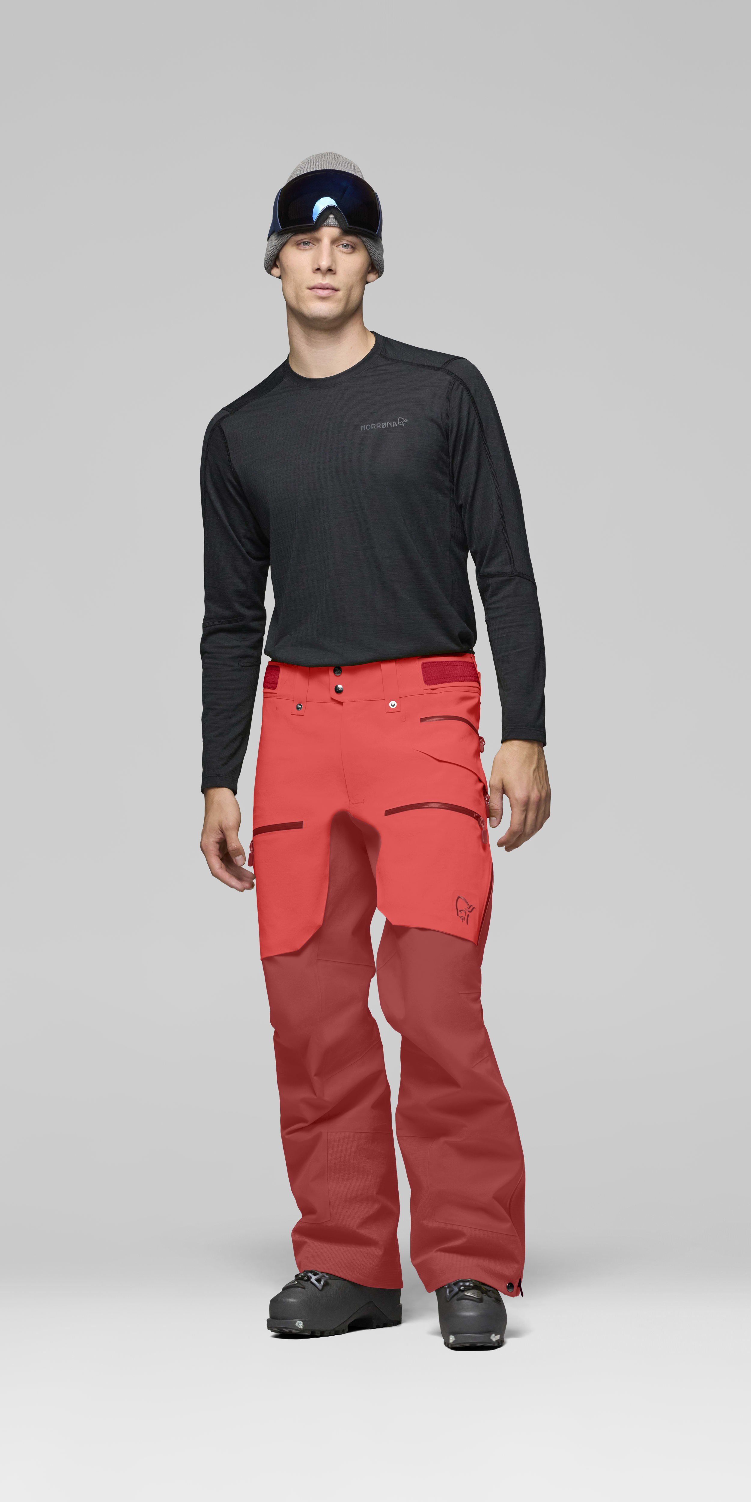 Male Look front image of lofoten Gore-Tex Pro Pants Baked Apple/Port