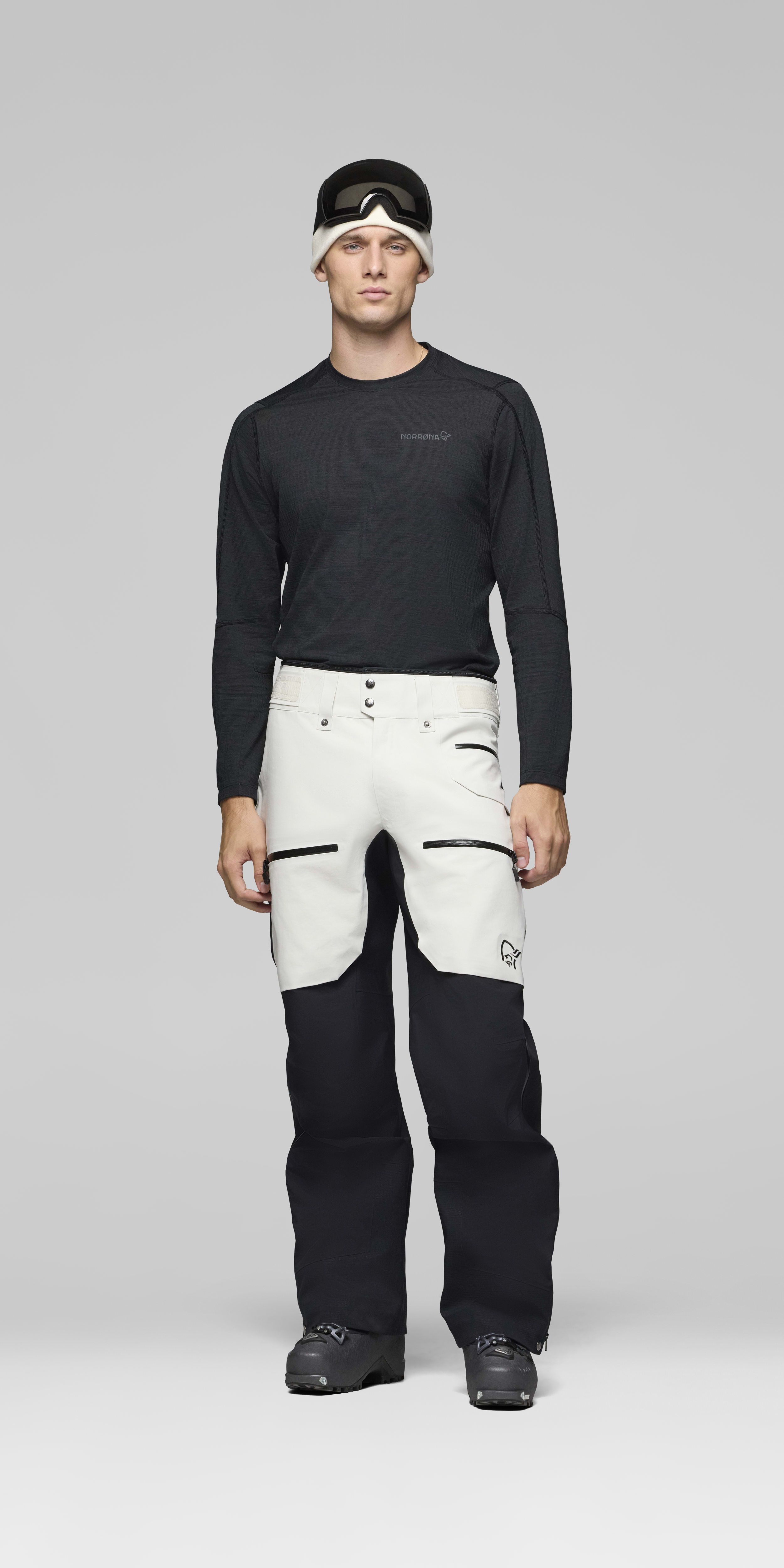 Male Look front image of lofoten Gore-Tex Pro Pants Whisper White