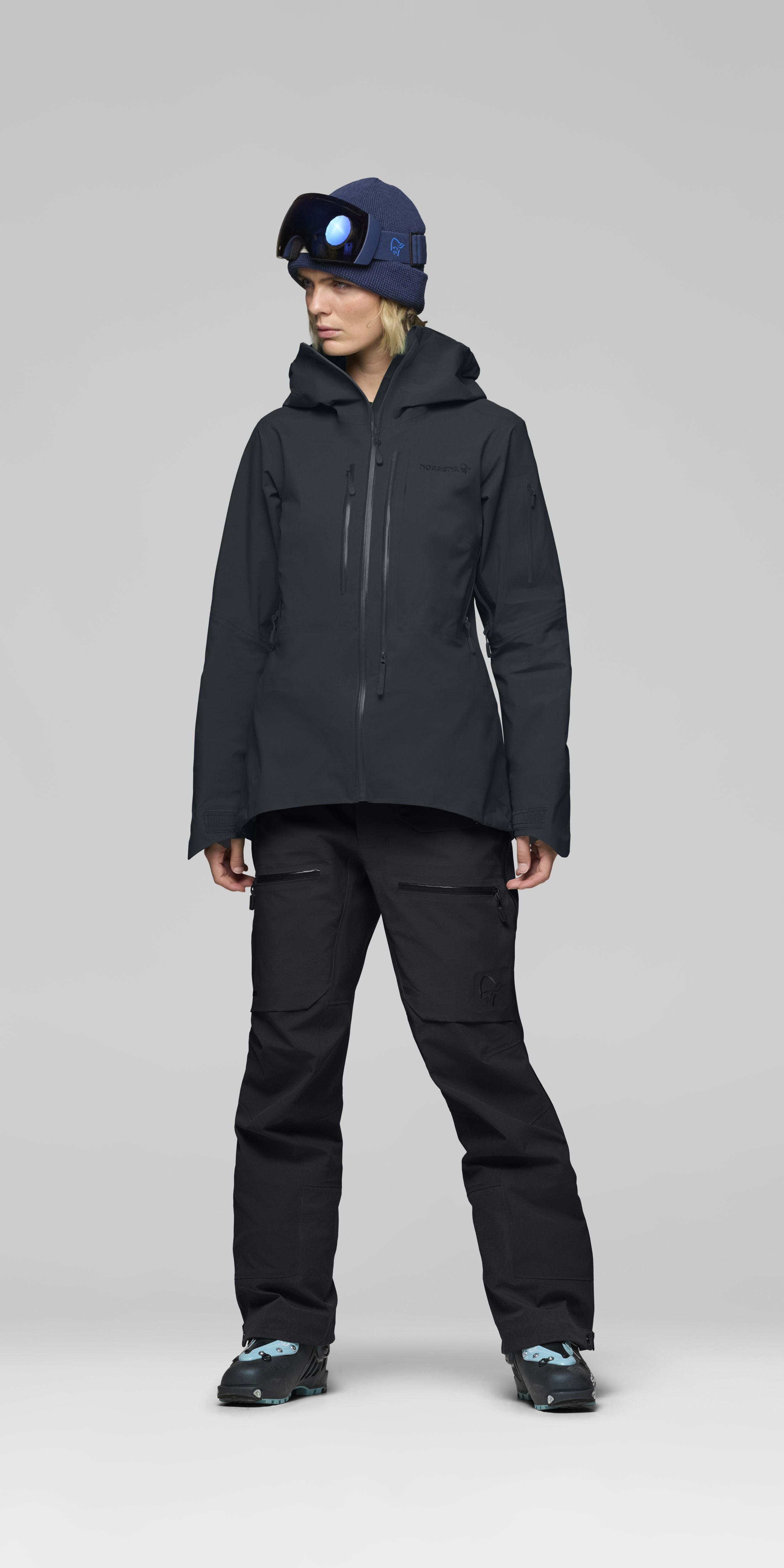 Female Look opening image of lofoten Gore-Tex Pro Pants Caviar Black
