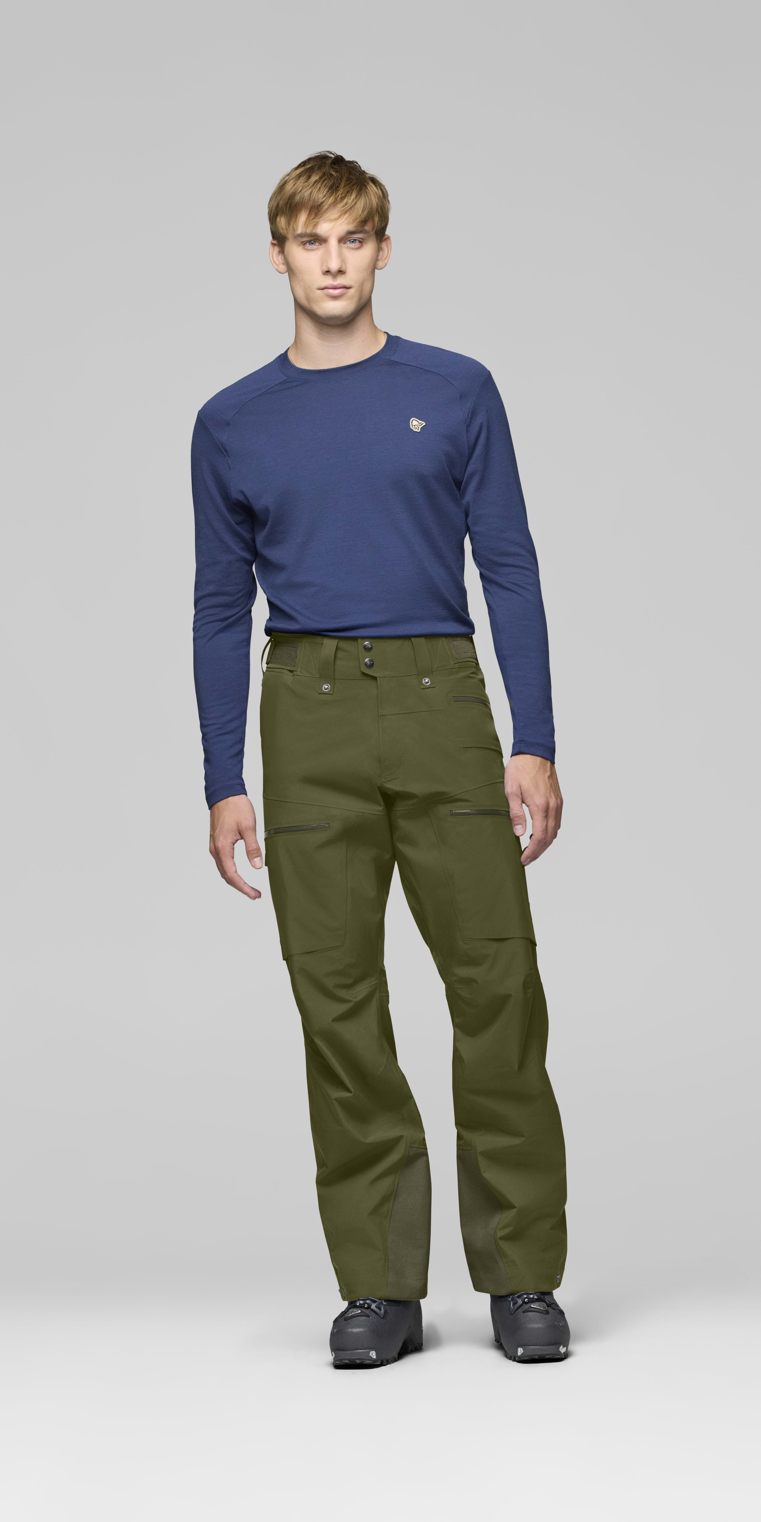 Male Look front image of lofoten Gore-Tex Pants Olive Night