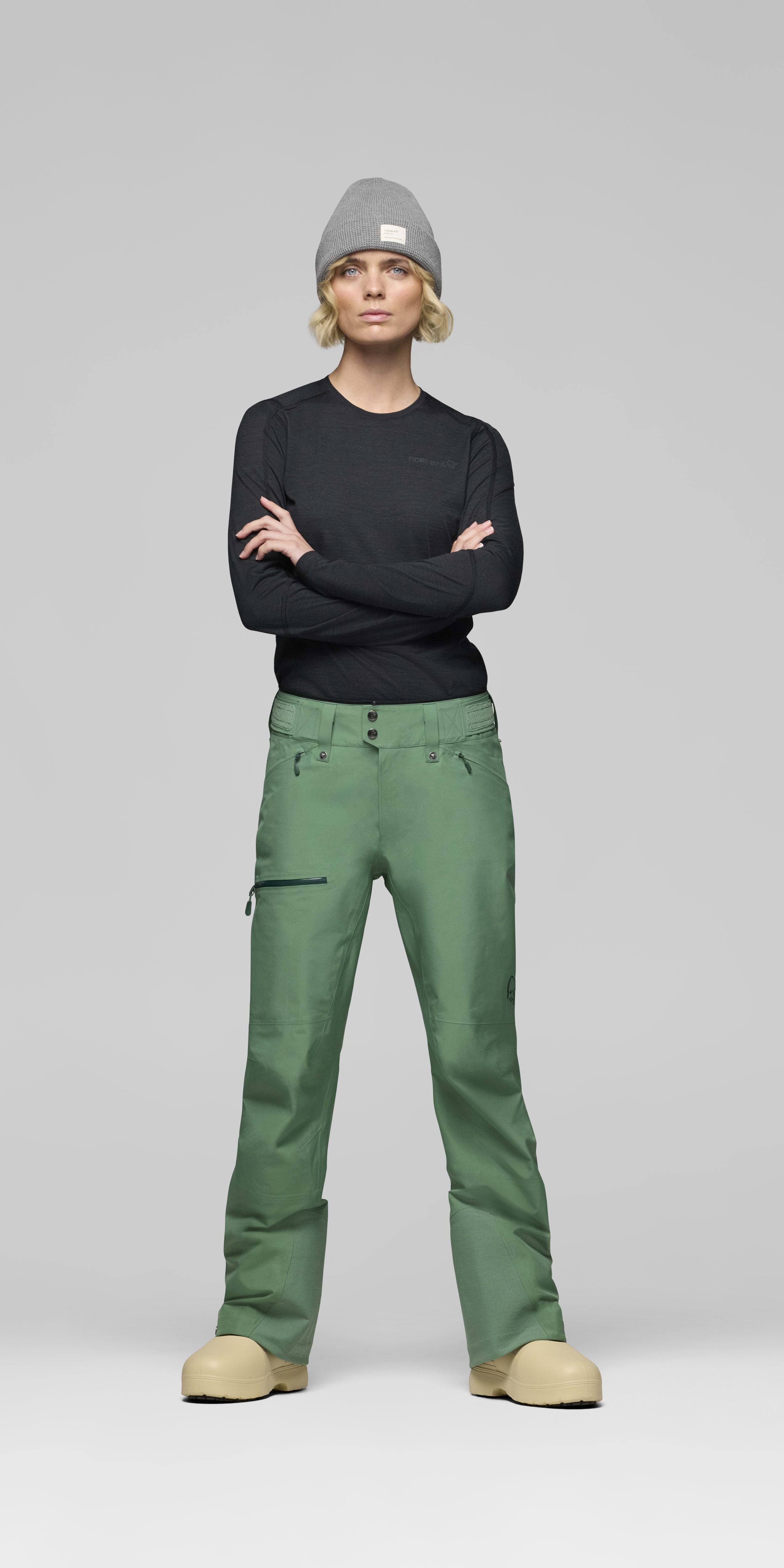 Female Look front image of lofoten Gore-Tex Pants Dark Ivy