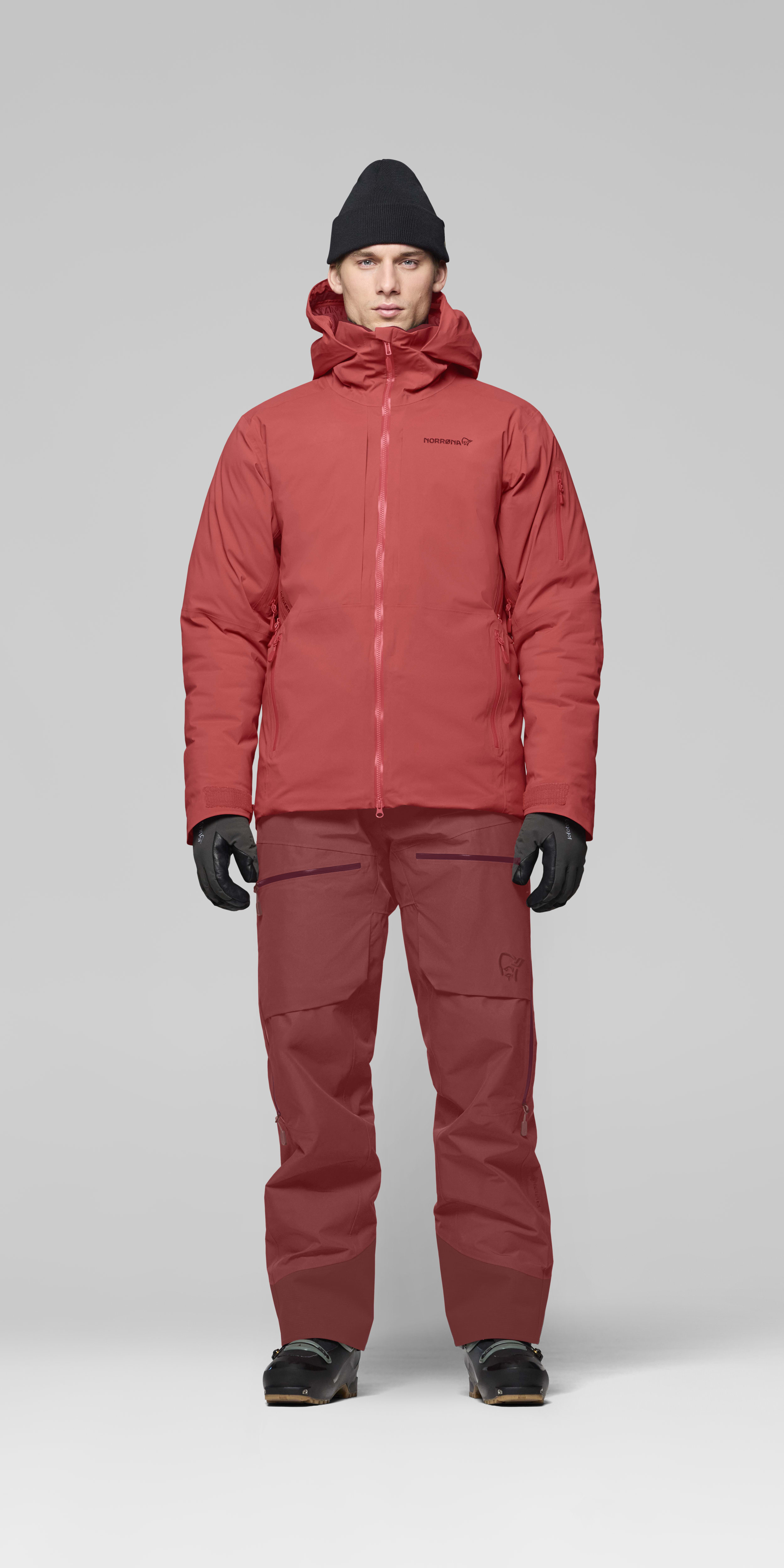 Male Look front image of lofoten Gore-Tex down800 Jacket Baked Apple