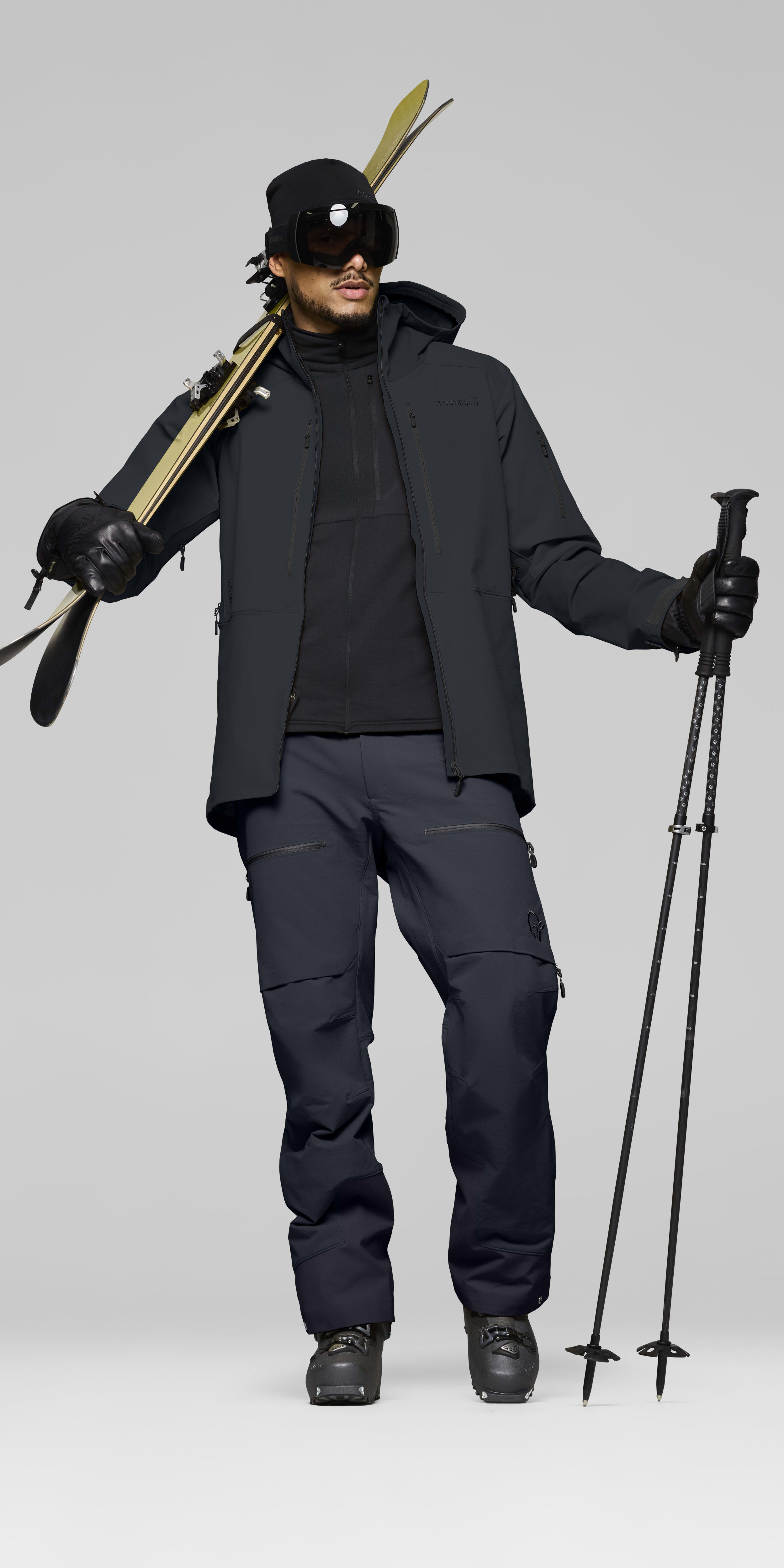 Male Look opening image of lofoten flex1 Pants Caviar Black