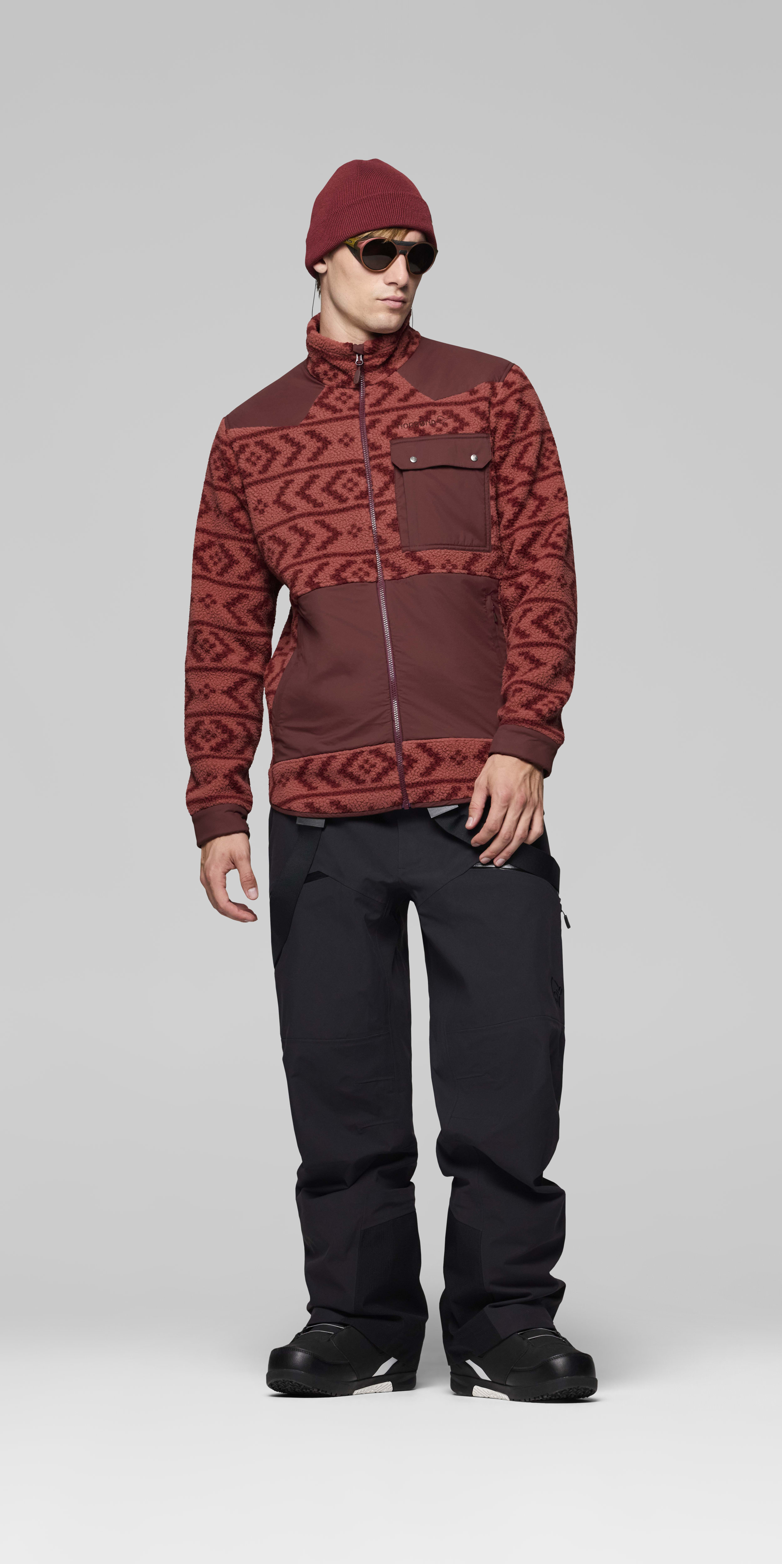 Male Look front image of tamok warm3 Jacket Cowhide/Port