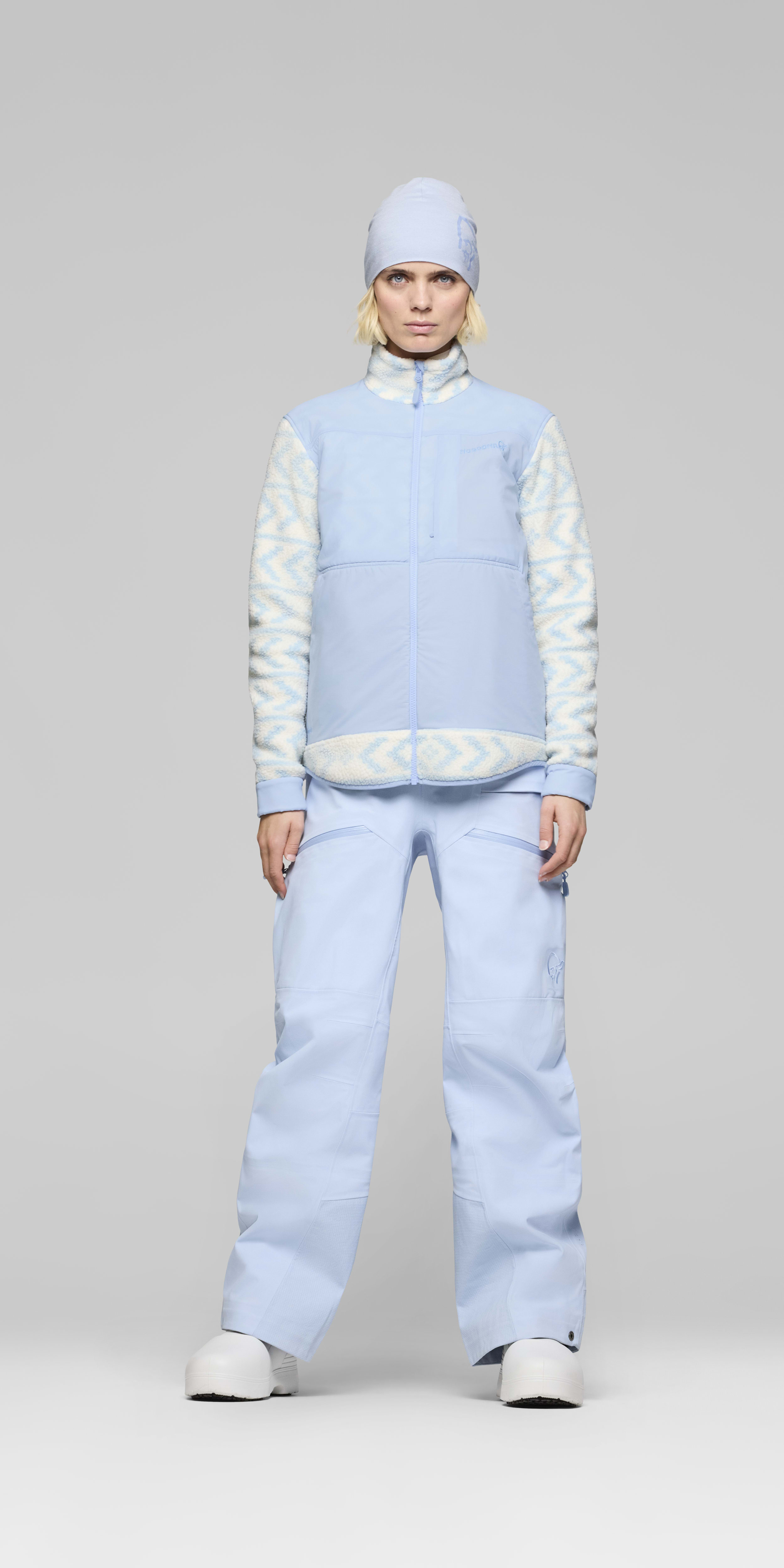 Female Look front image of tamok warm3 Jacket Whisper White/Cashmere Blue
