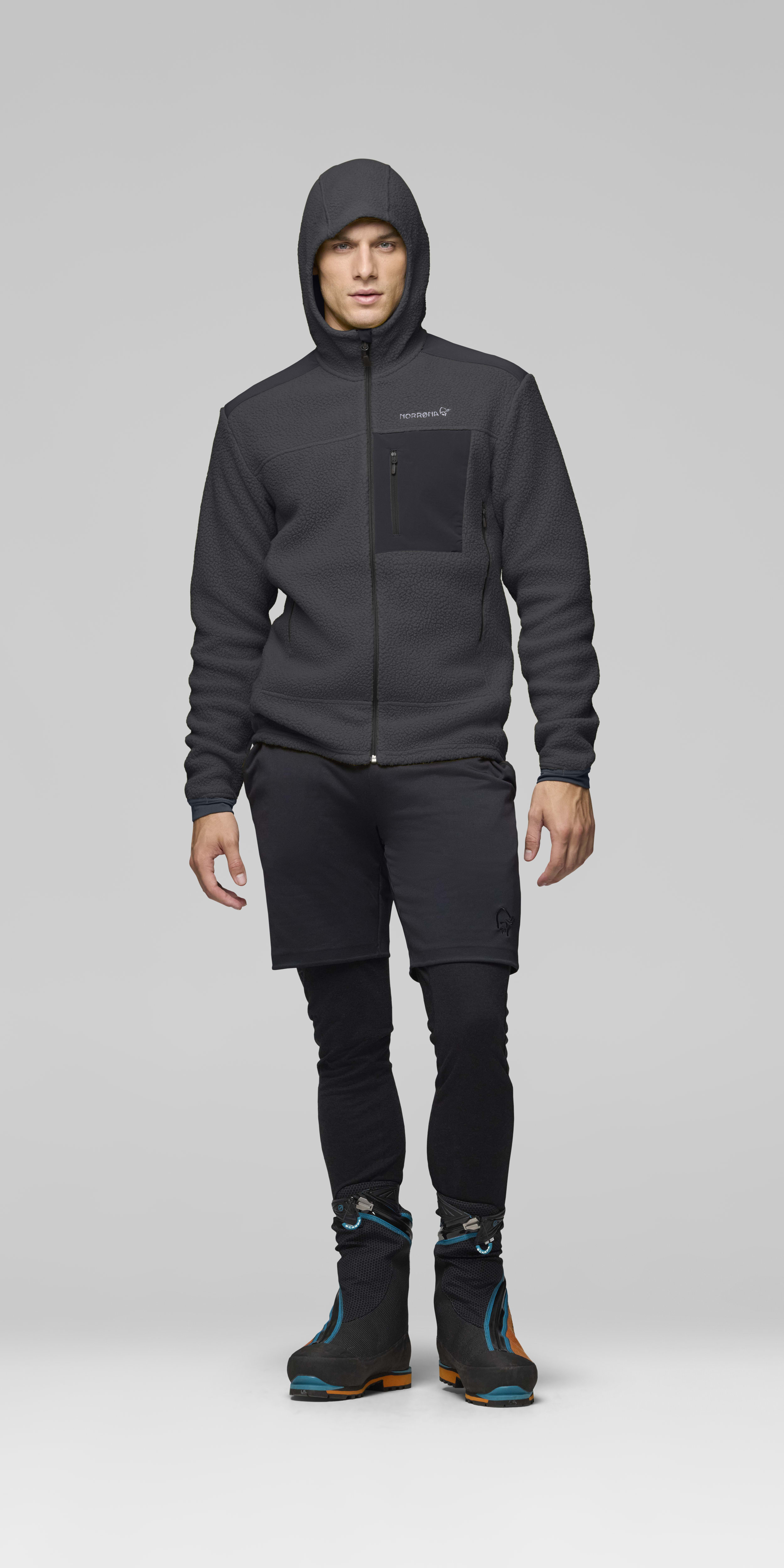 Male Look front image of trollveggen warm3 Zip Hood Phantom