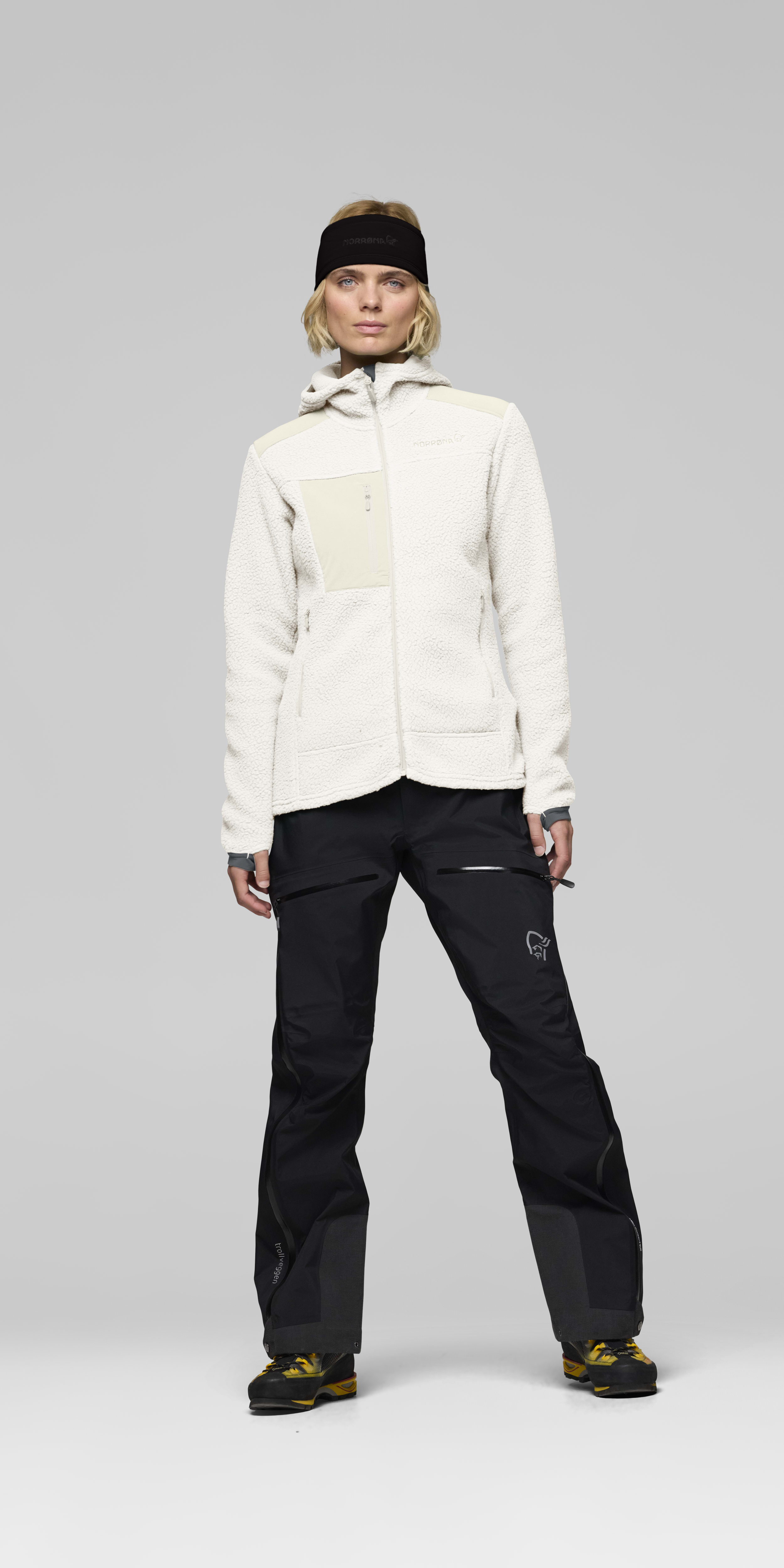 Female Look front image of trollveggen warm3 Zip Hood Whisper White