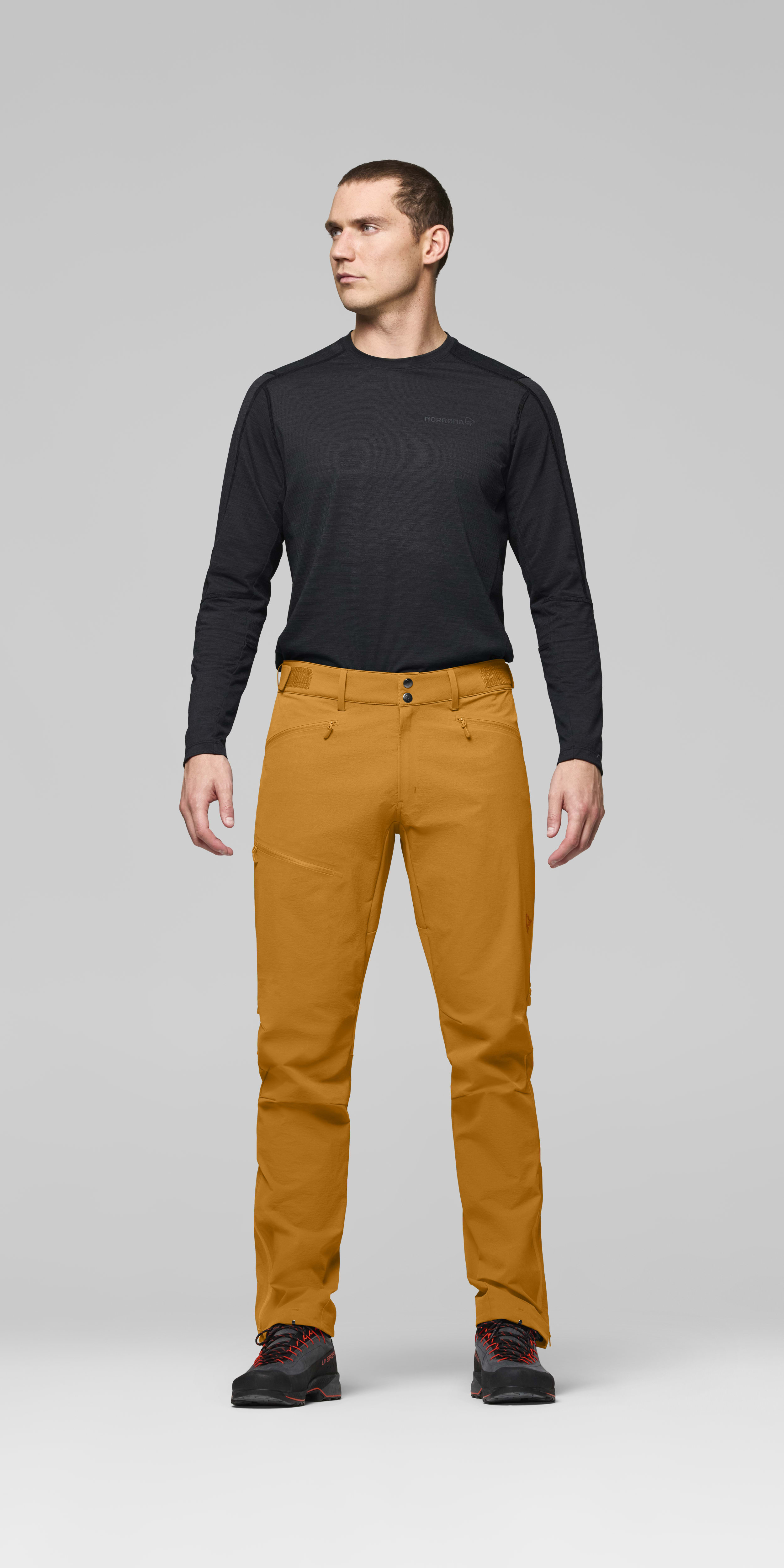 Male Look front image of falketind flex1 Pants Honey Ginger