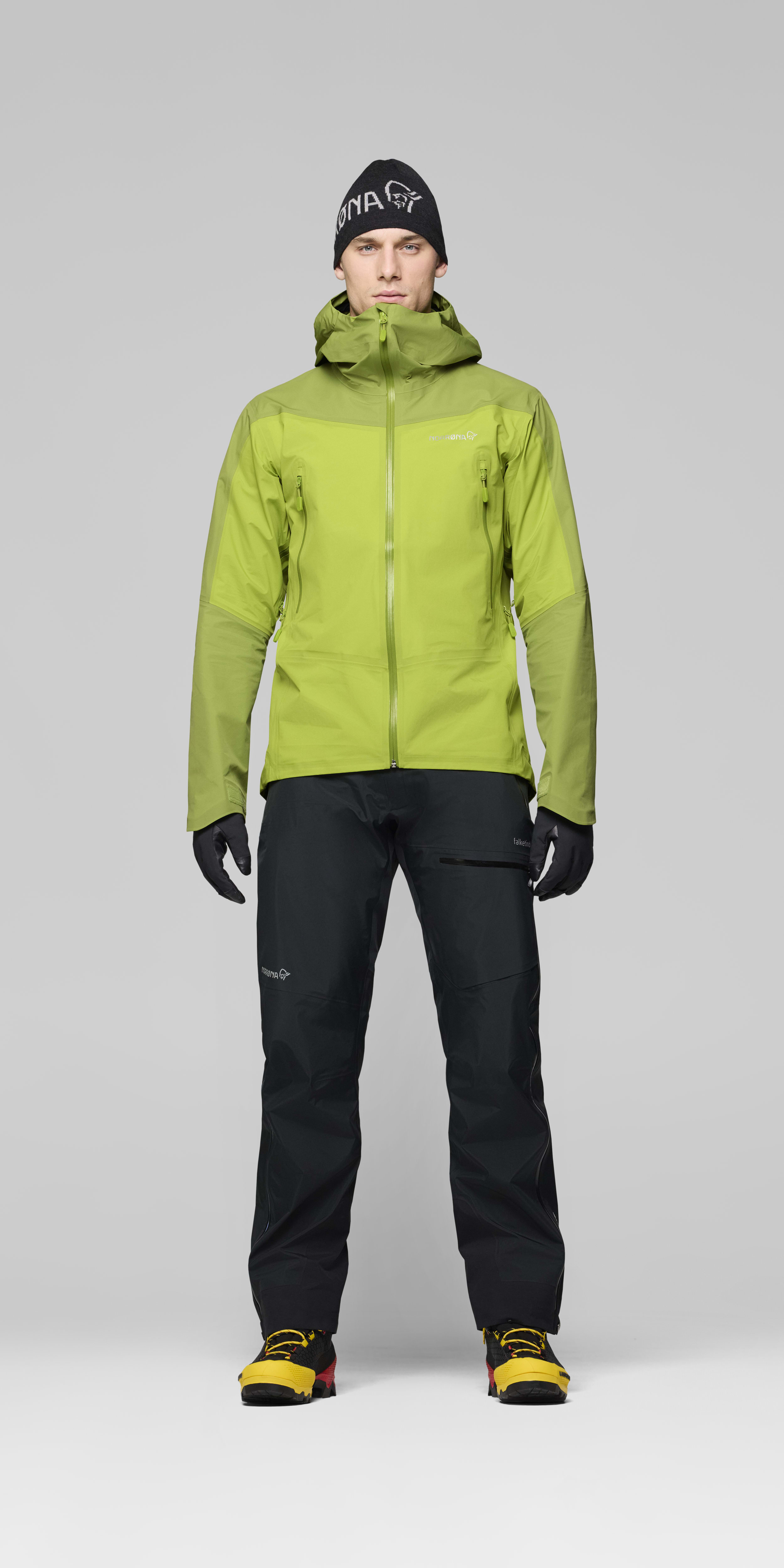 Male Look front image of falketind Gore-Tex Jacket Tender Shoots/Dark Citron
