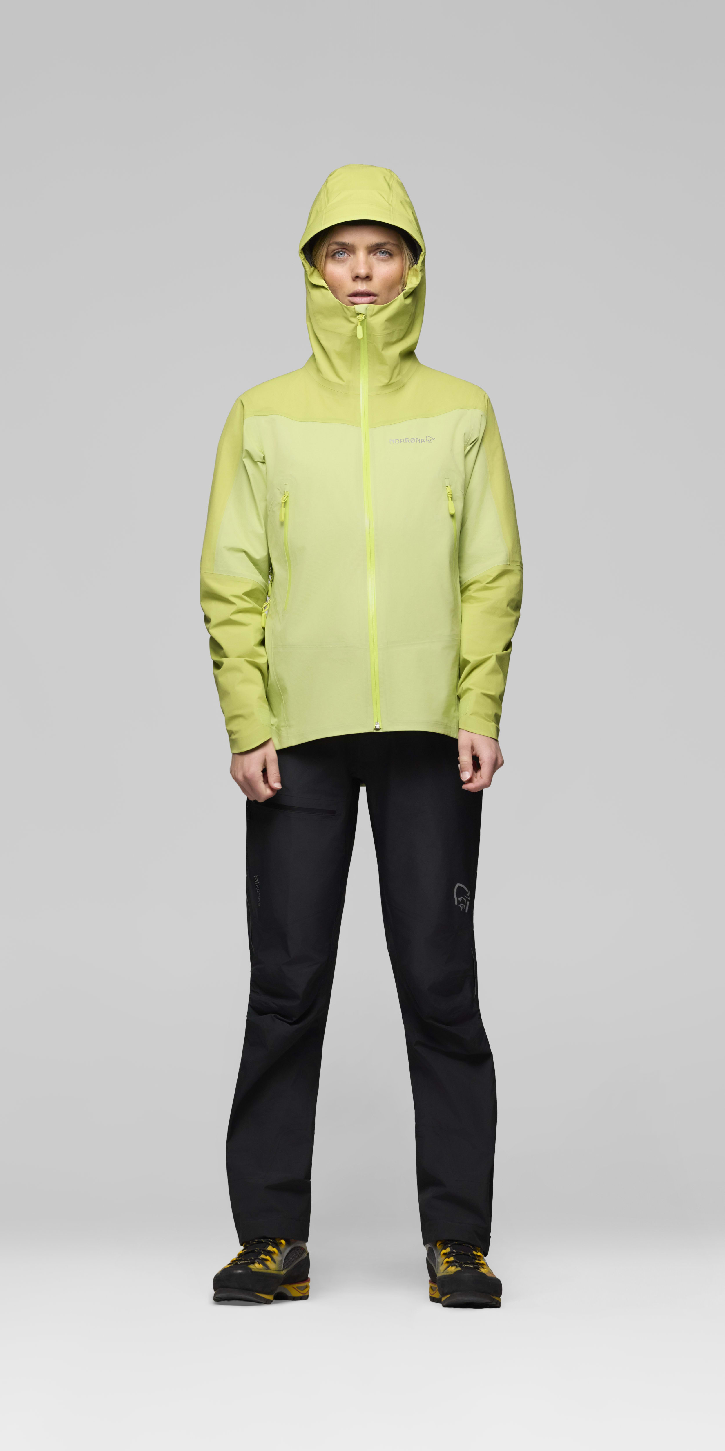 Female Look front image of falketind Gore-Tex Jacket Minced Quince/Limeade