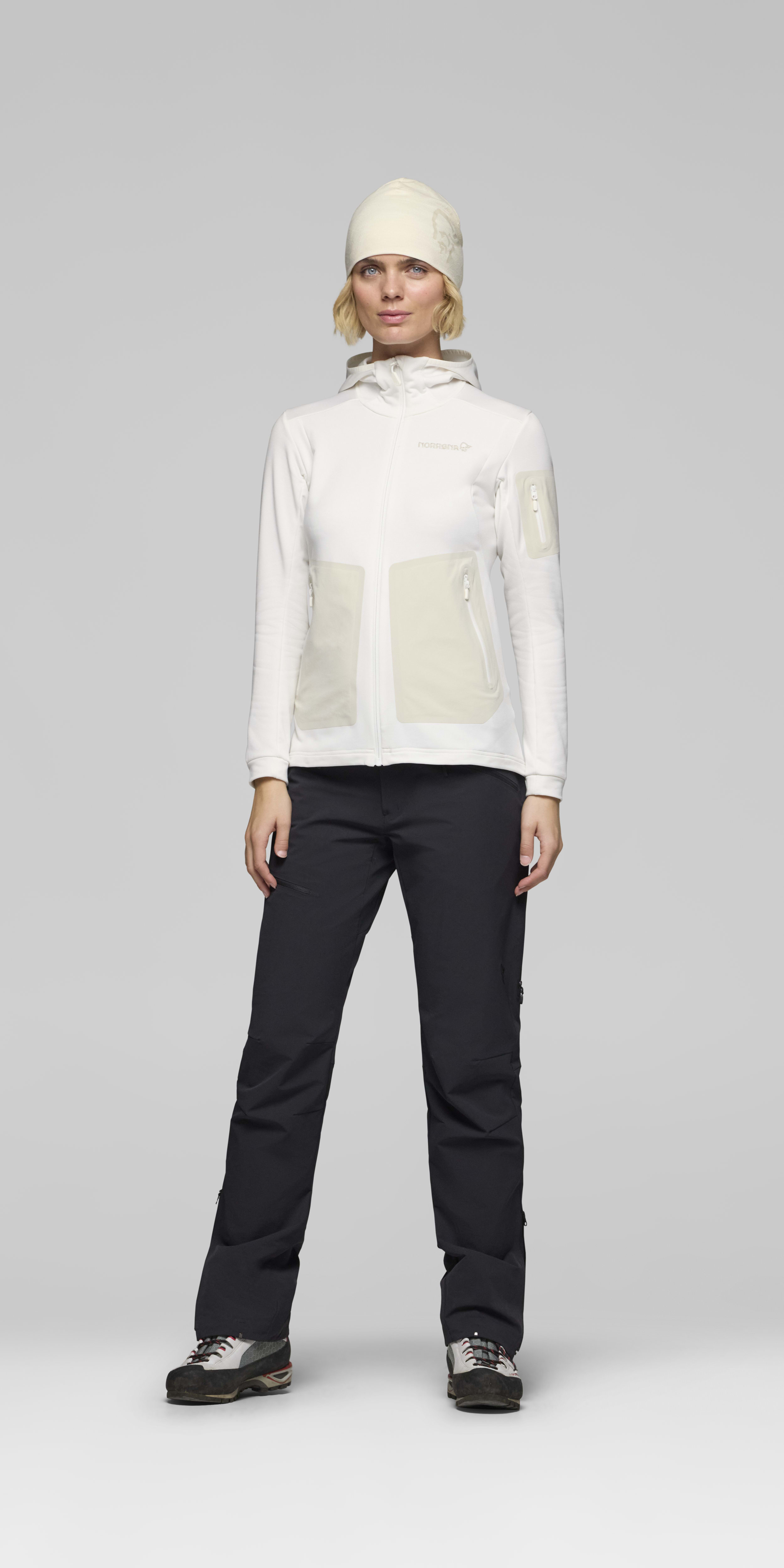 Female Look front image of falketind warm2 stretch Hood Snow White
