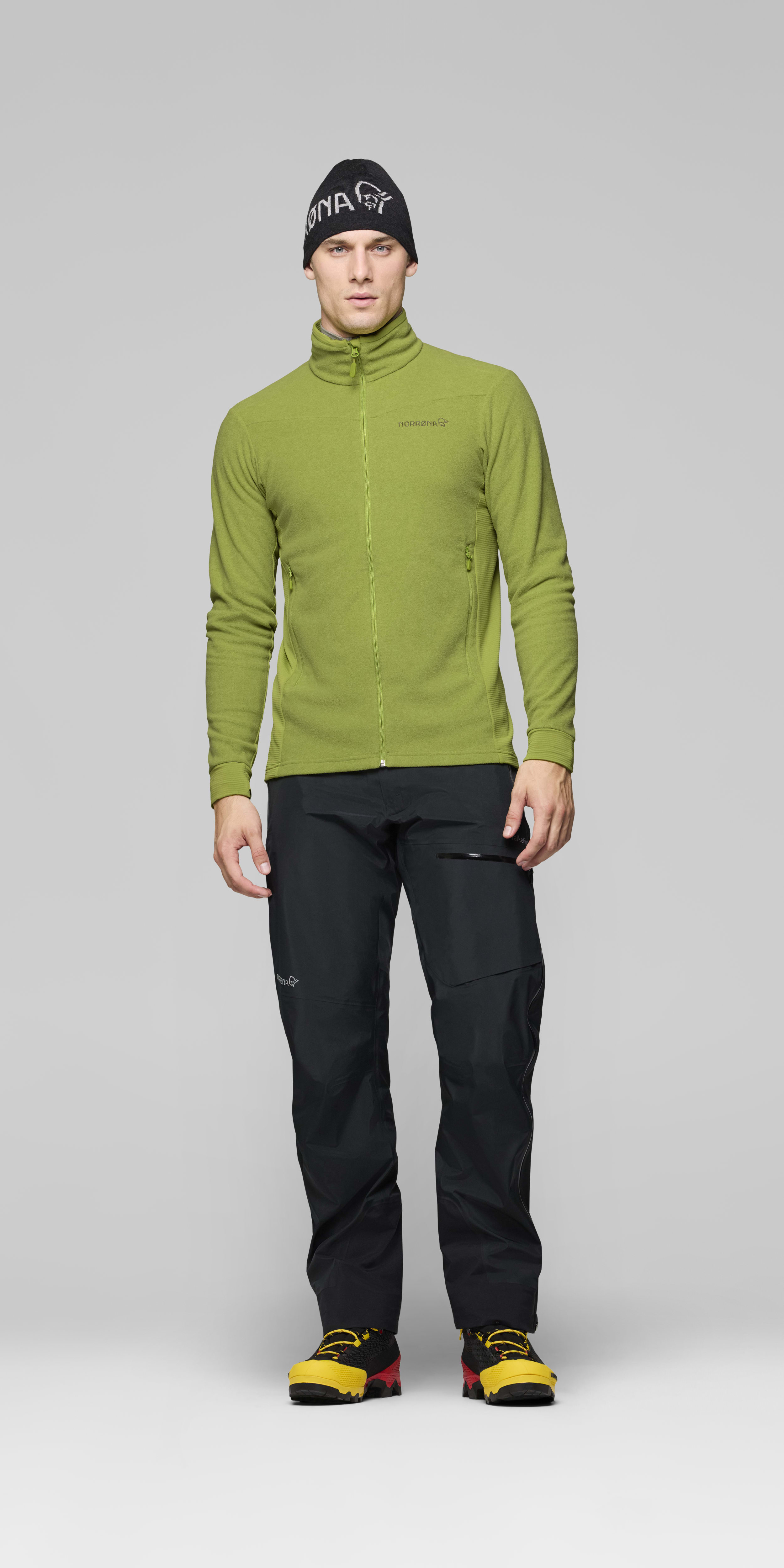 Male Look front image of falketind warm2 Jacket Dark Citron