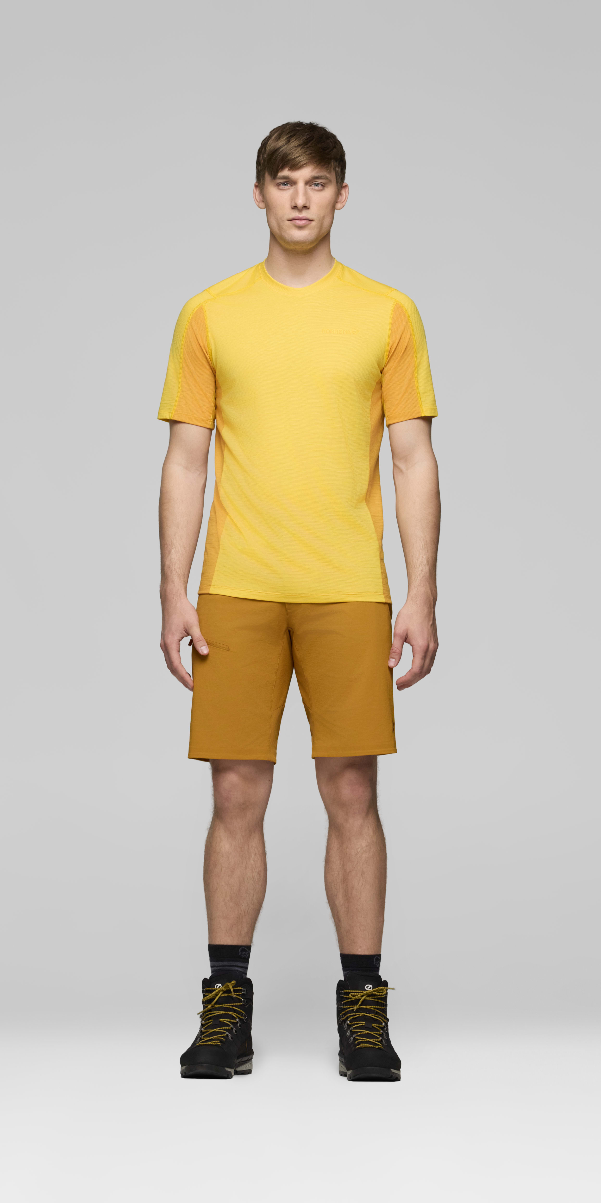 Male Look front image of falketind equaliserUll T-shirt Freesia/Sunflower