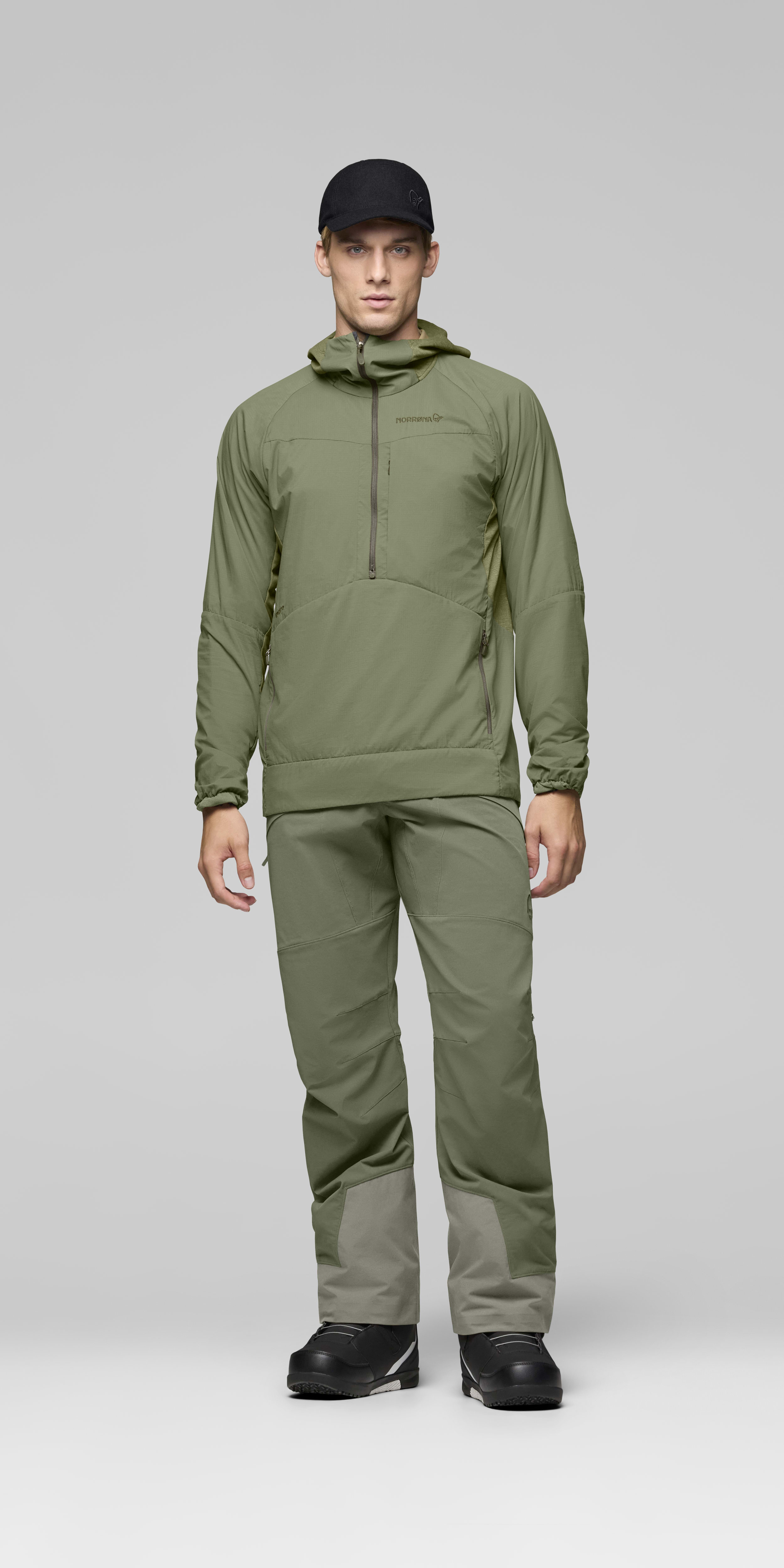 Male Look front image of more Octa Zip Hood Deep Lichen Green