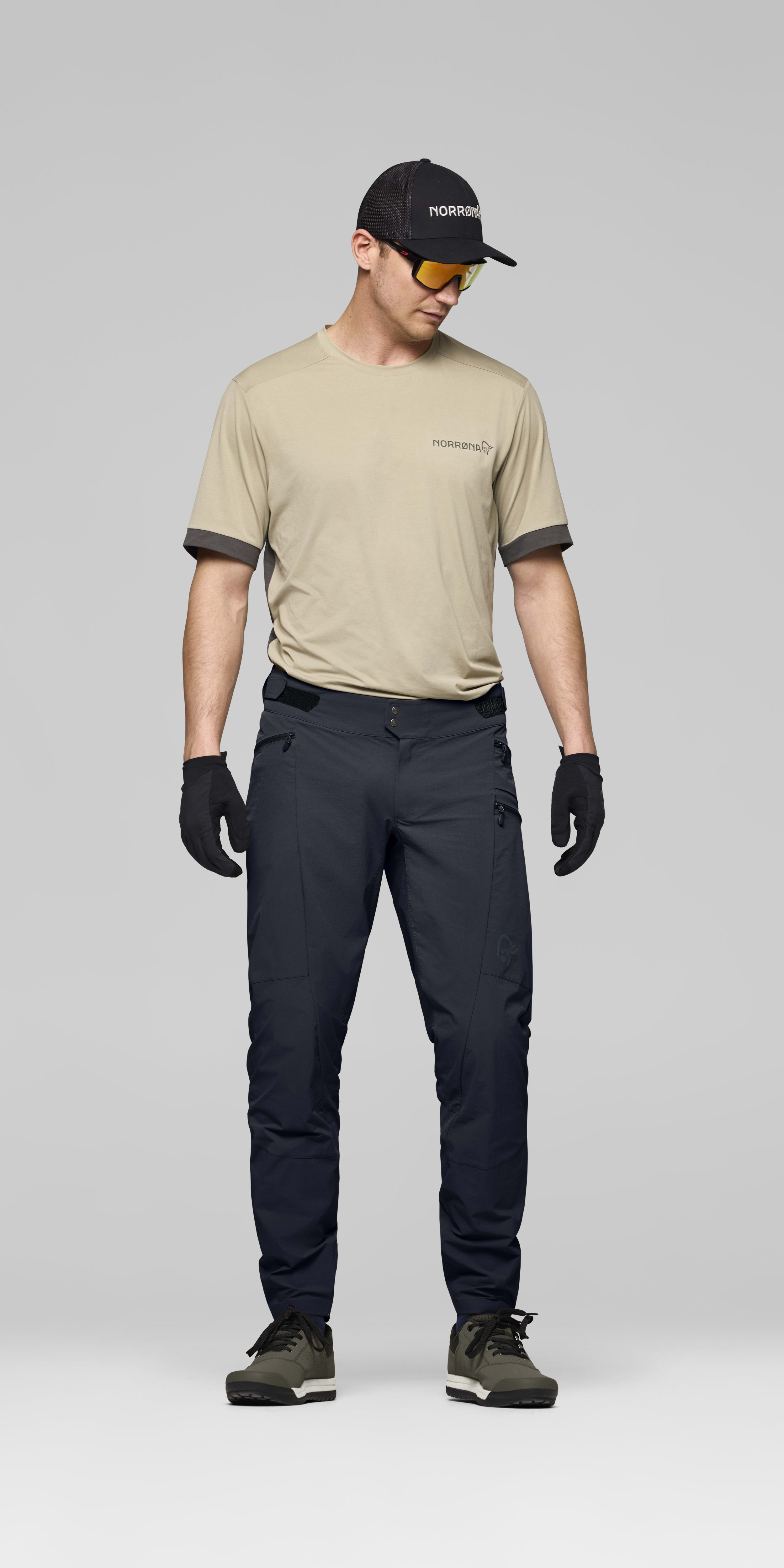 Male Look front image of fjora flex1 tech Pants Caviar Black