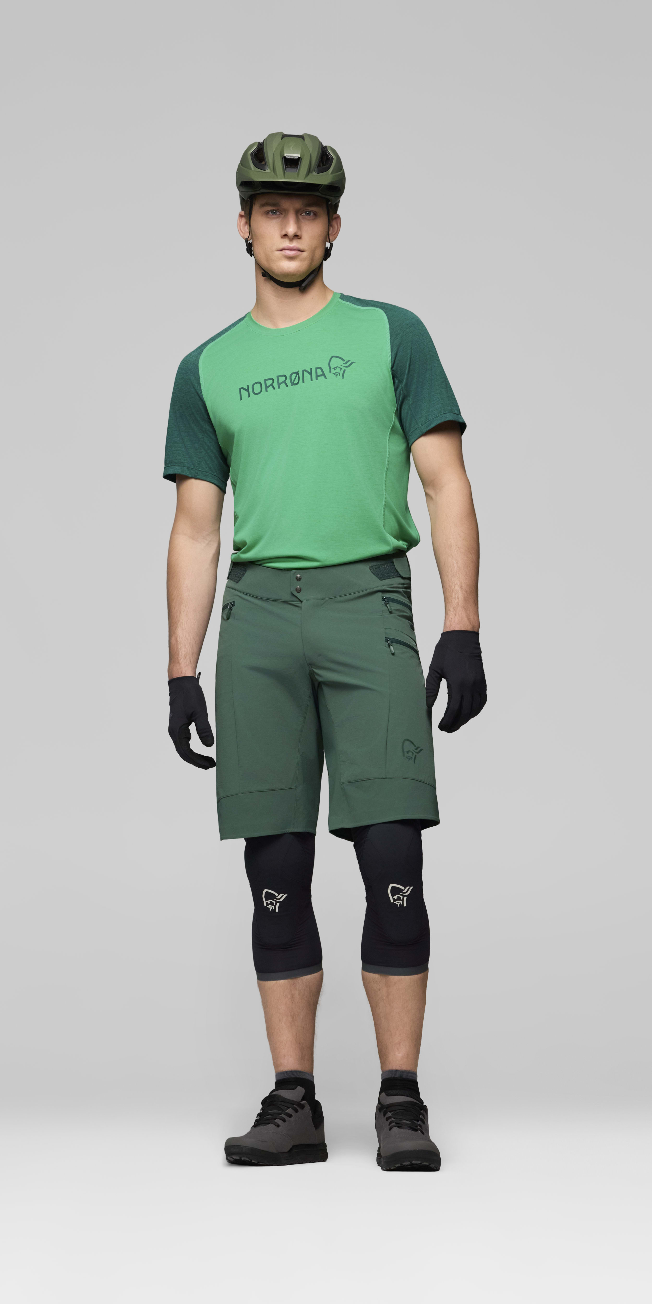Male Look front image of fjora flex1 tech Shorts Jungle Green