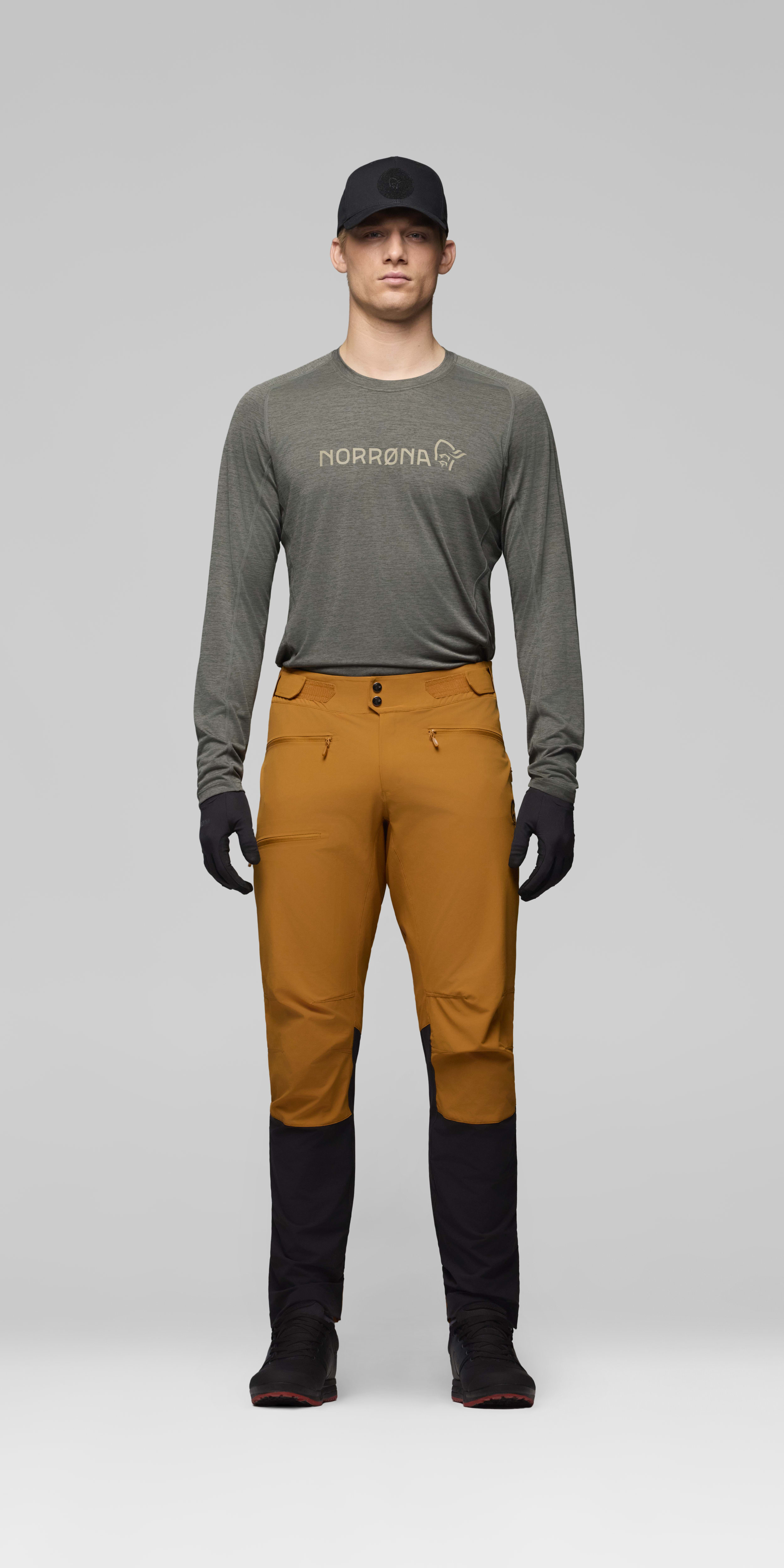 Male Look front image of fjora flex1 Pants Honey Ginger/Caviar Black