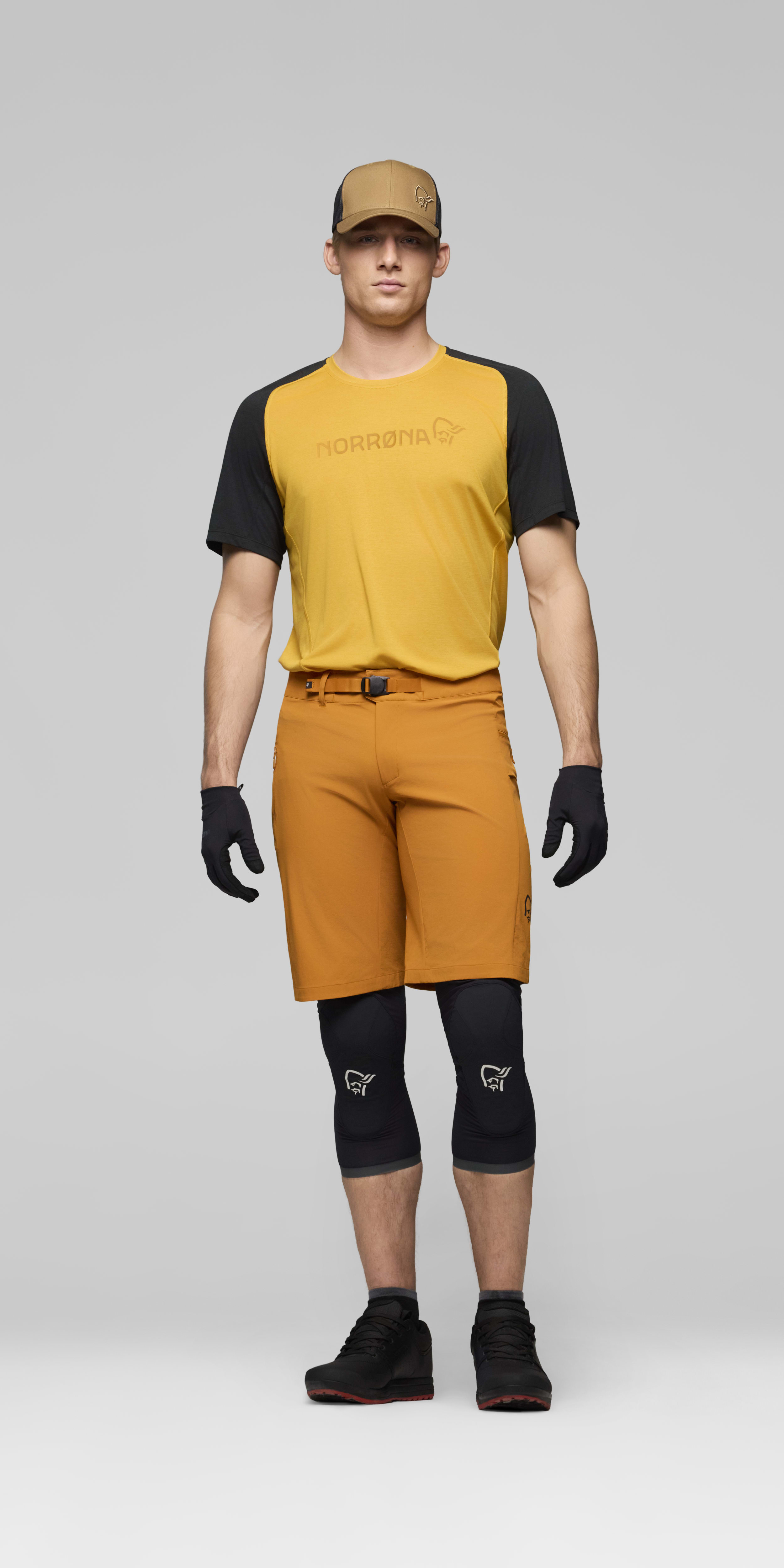 Male Look front image of fjora flex1 mid weight Shorts Honey Ginger