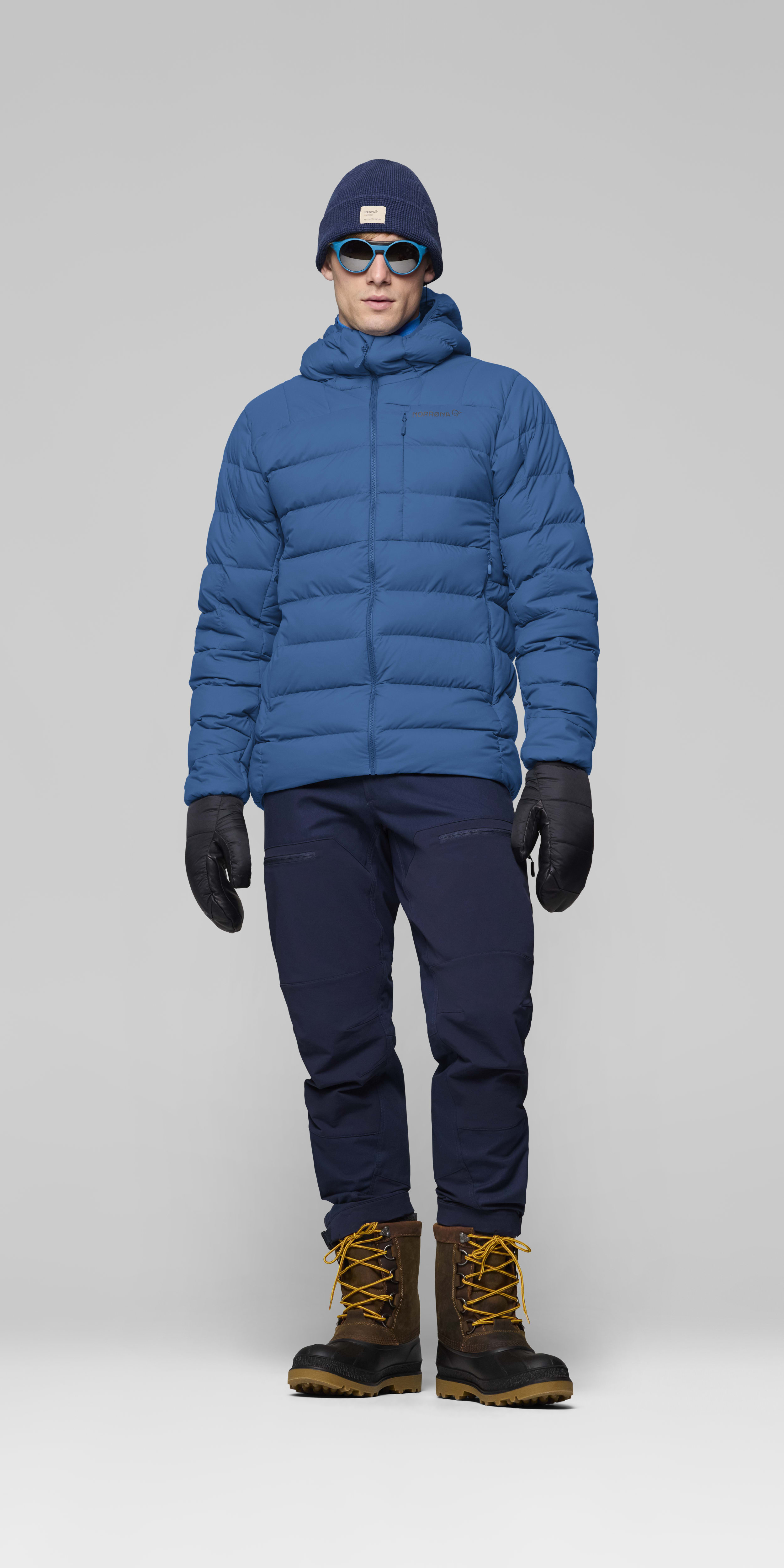 Male Look front image of femund down700 Zip Hood Dark Blue