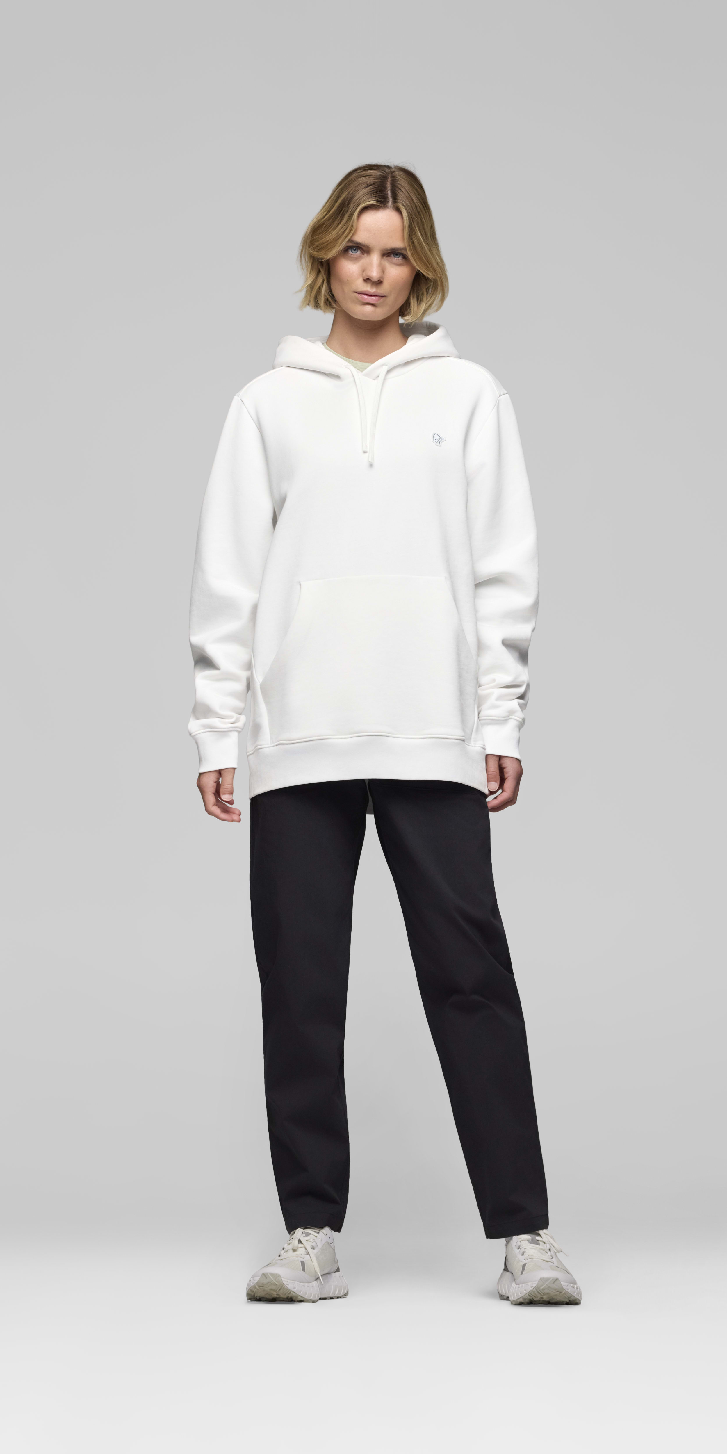 Female Look front image of femund sweat Hood Pure White