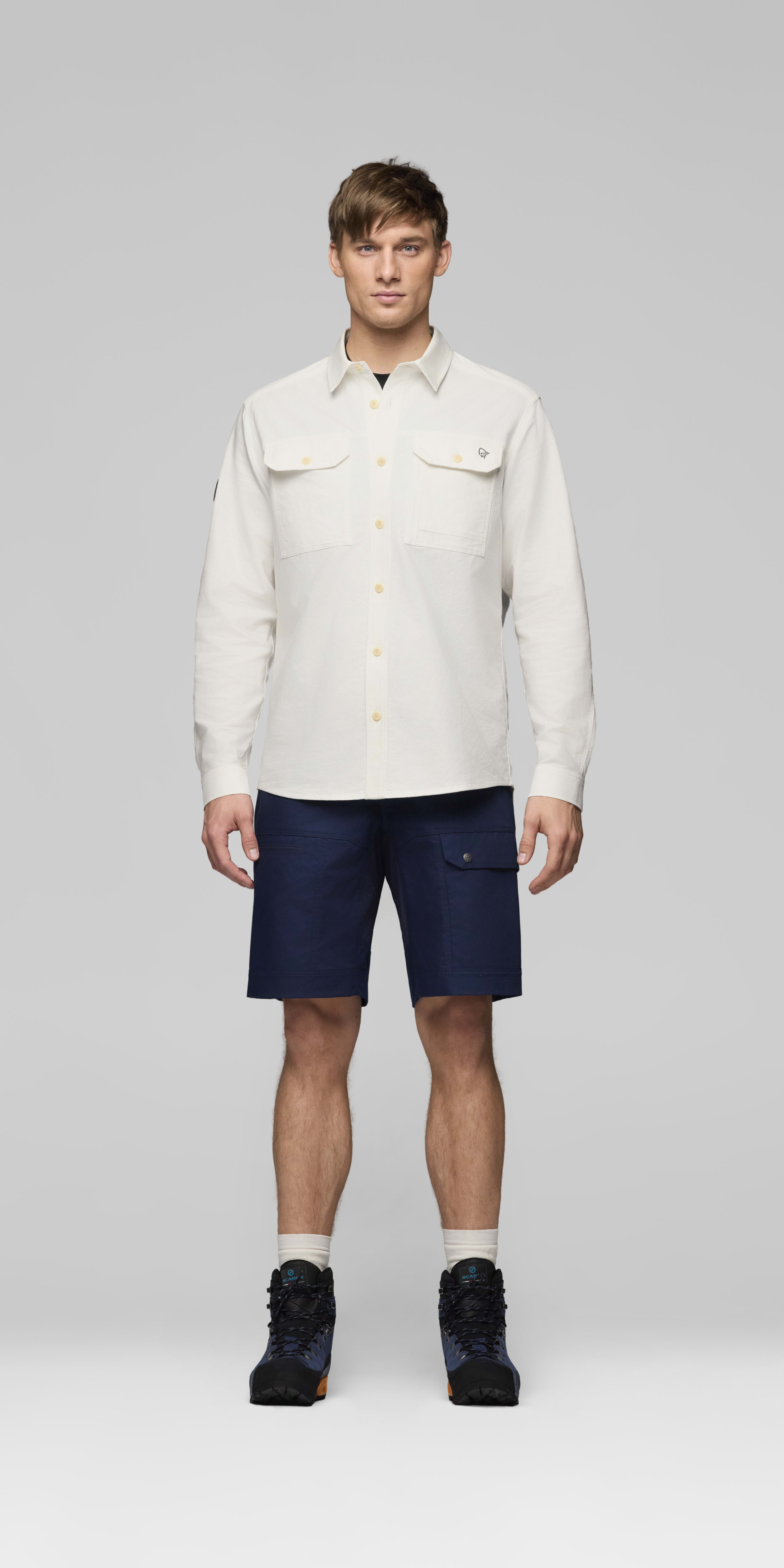 Male Look front image of femund cotton Shirt Snow White