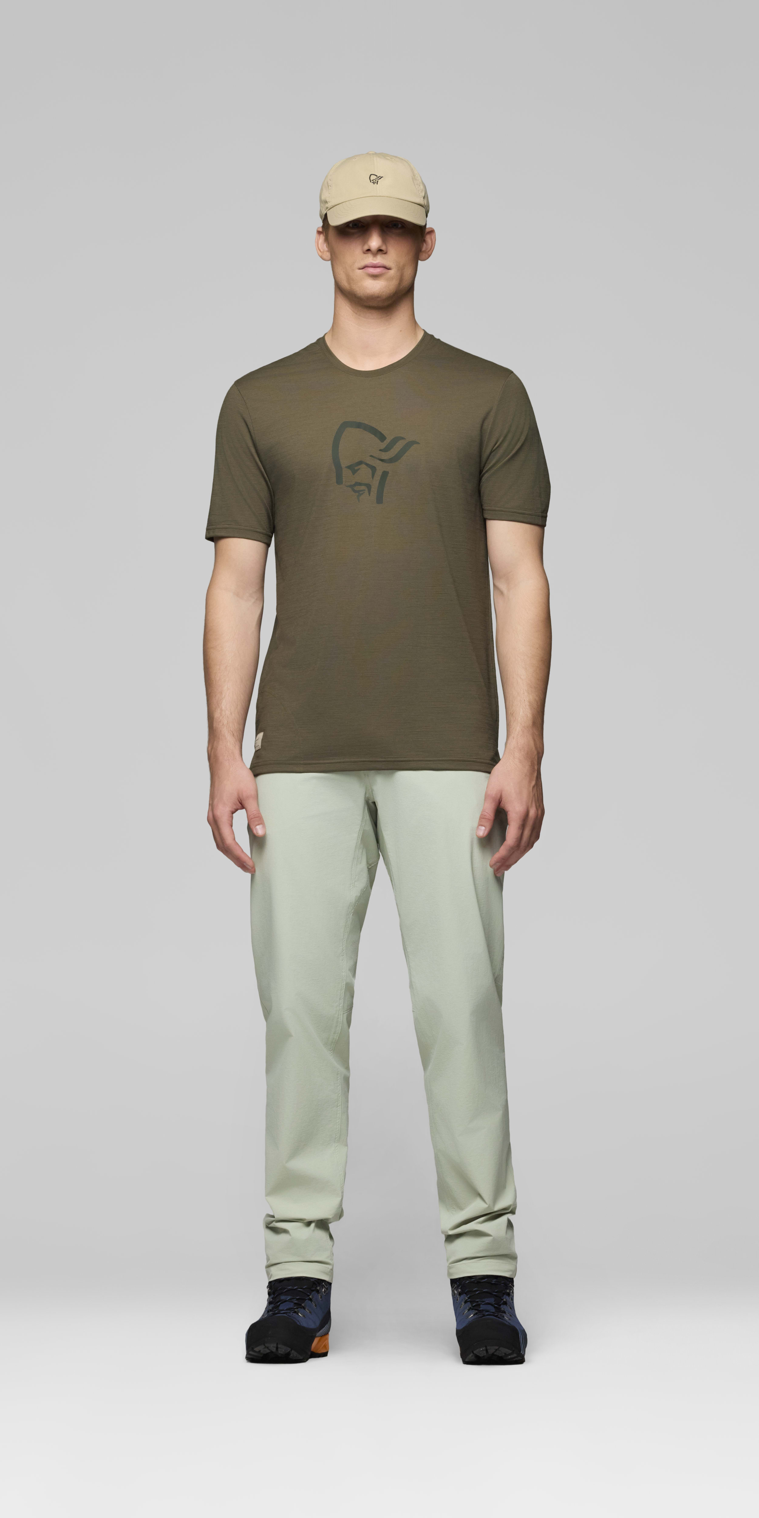 Male Look front image of femund equaliserUll T-shirt Olive Night
