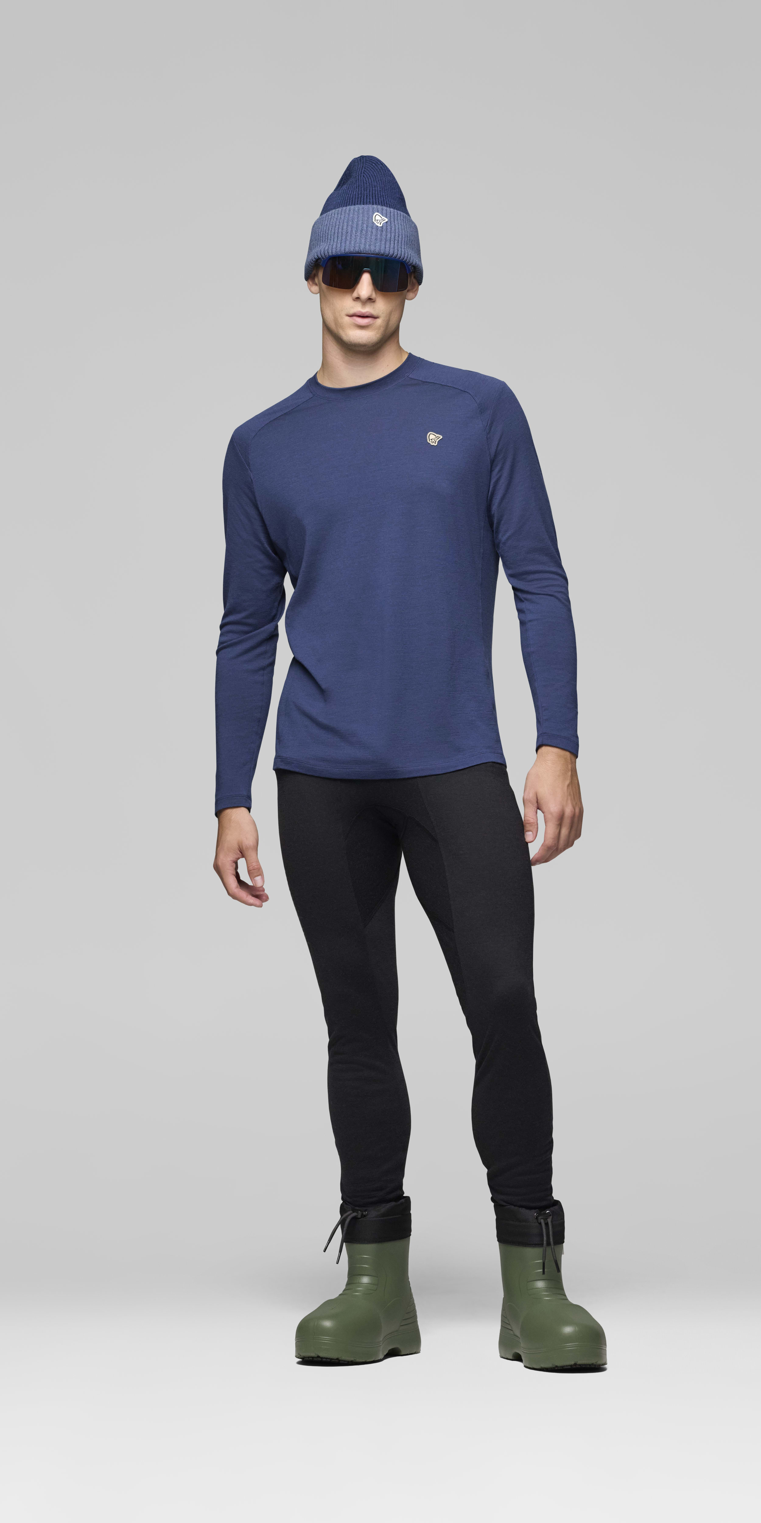 Male Look front image of femund pureUll Long Sleeve Indigo Night