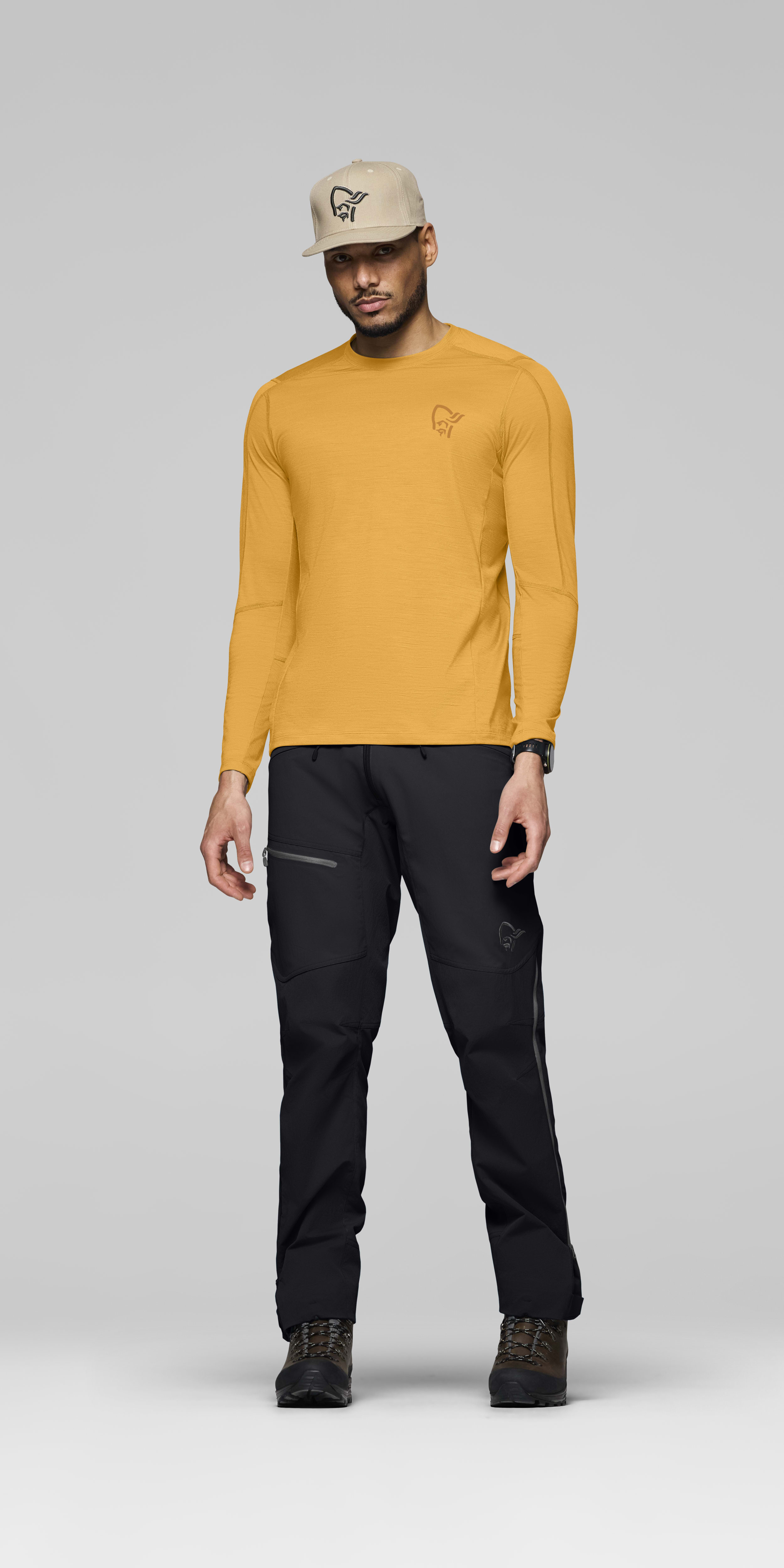 Male Look front image of femund pureUll Long Sleeve Sunflower