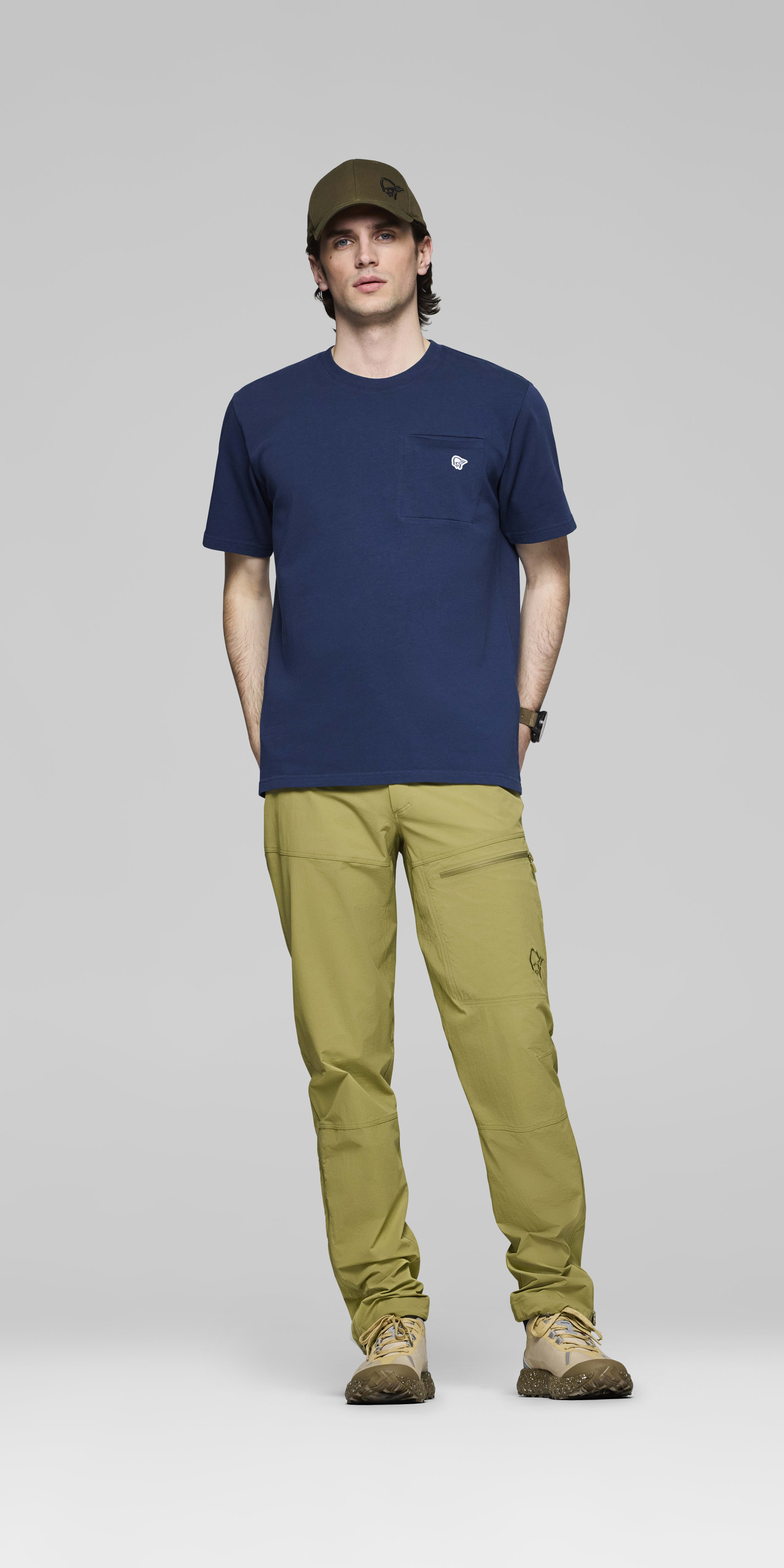 Male Look front image of 29 cotton Pocket T-shirt Indigo Night