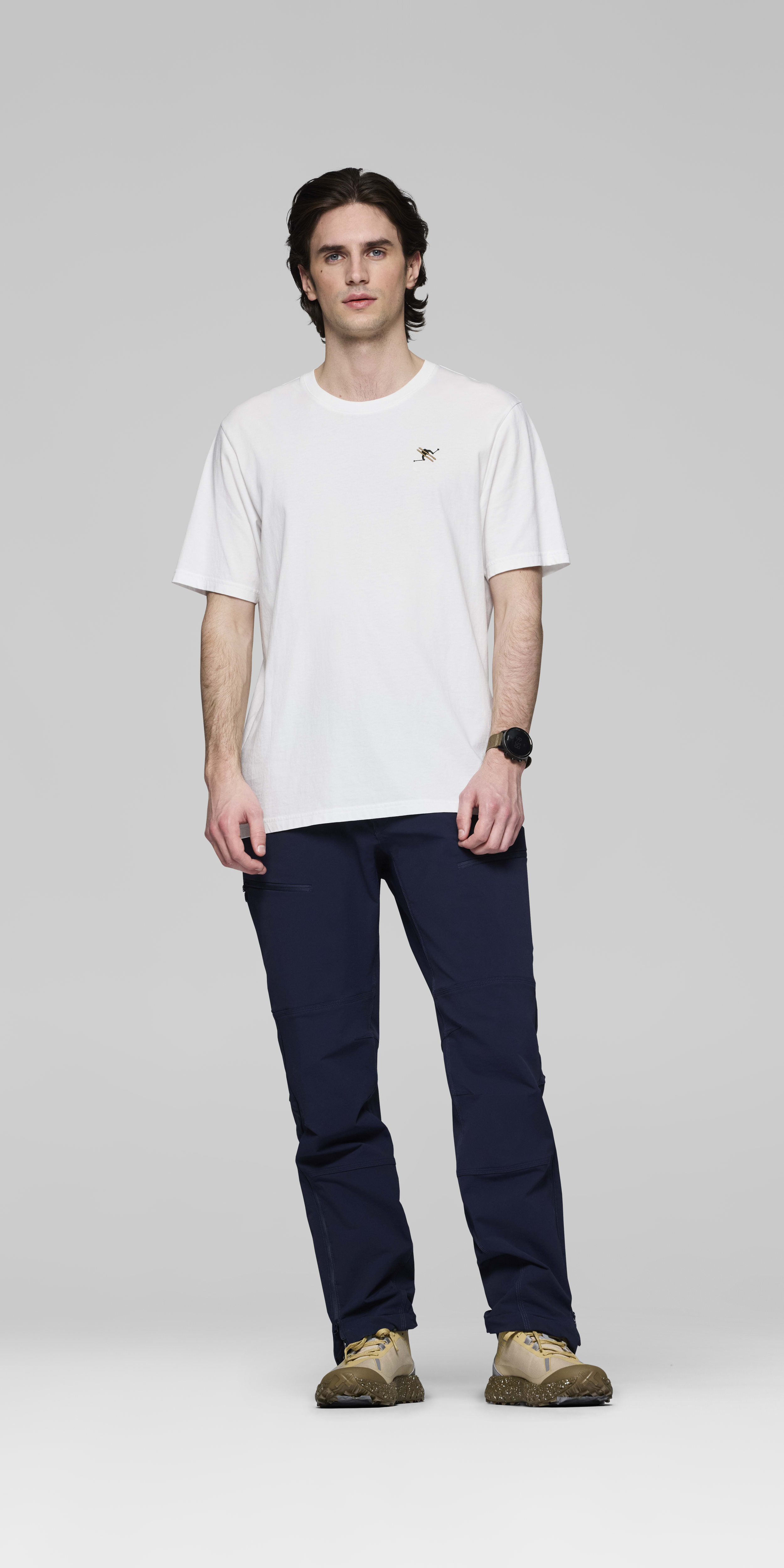 Male Look front image of 29 cotton activity embroidery T-shirt Pure White