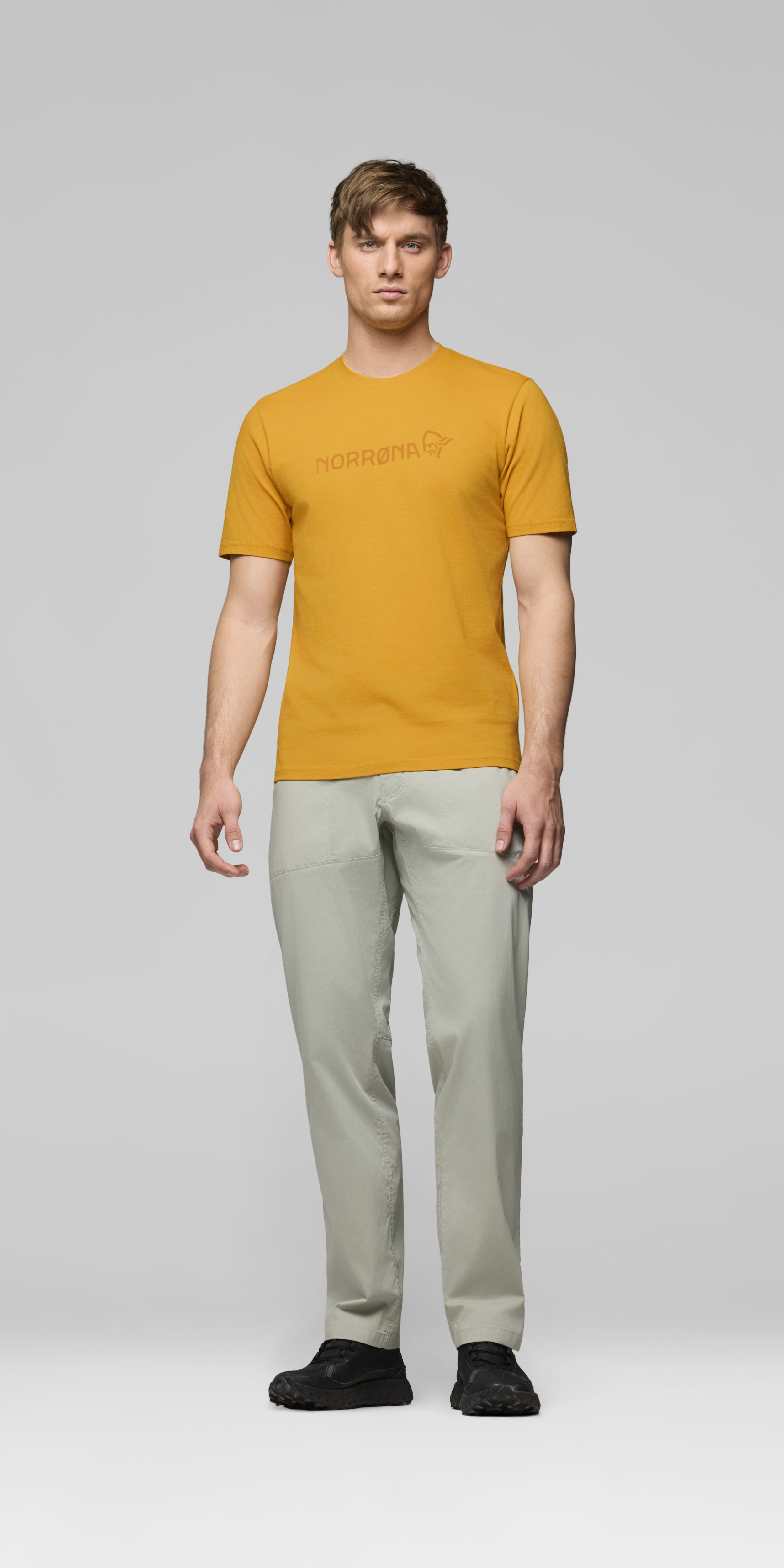 Male Look front image of 29 cotton Norrøna viking T-shirt Sunflower