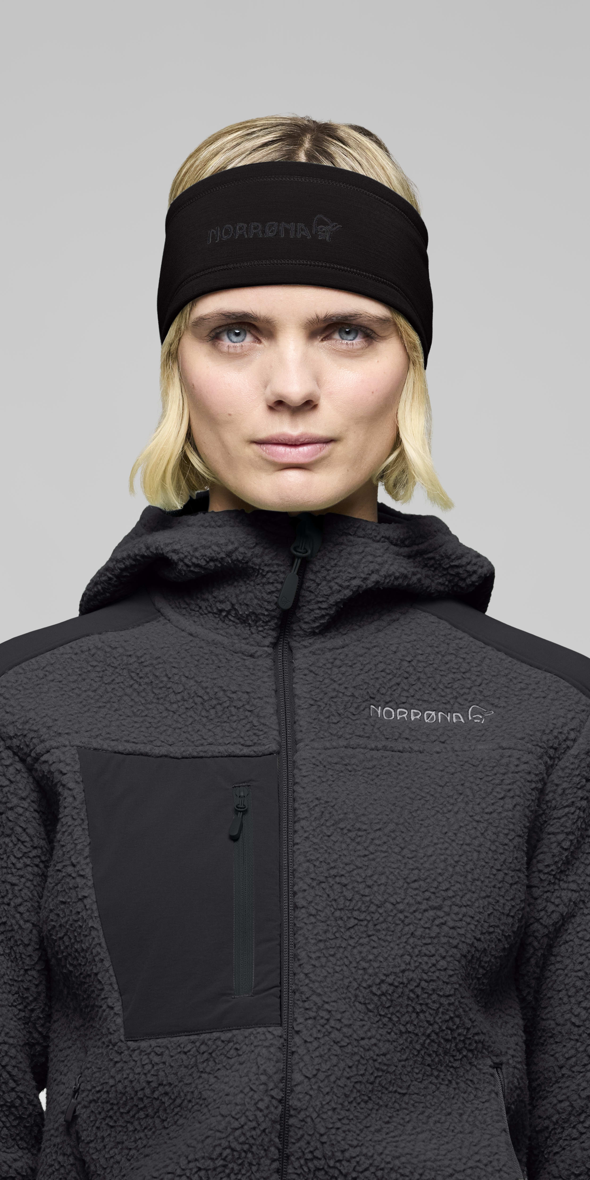 Female Look front image of 29 warmwool2 Headband Caviar Black