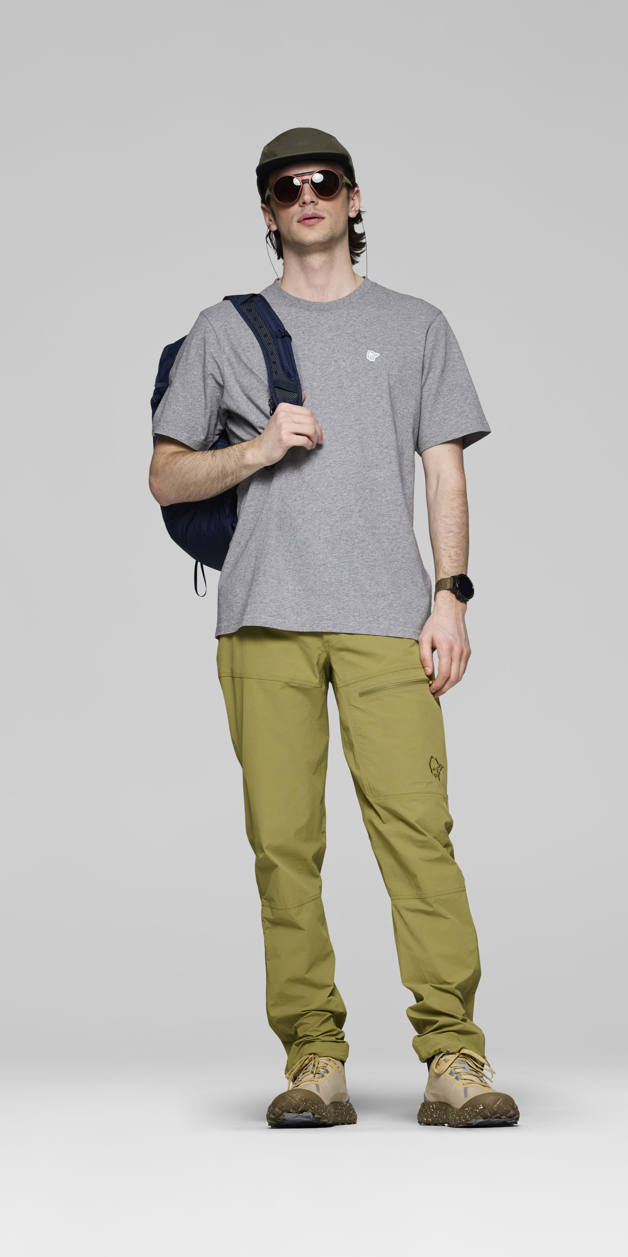 Male Look opening image of 29 cotton viking patch T-shirt Grey Melange