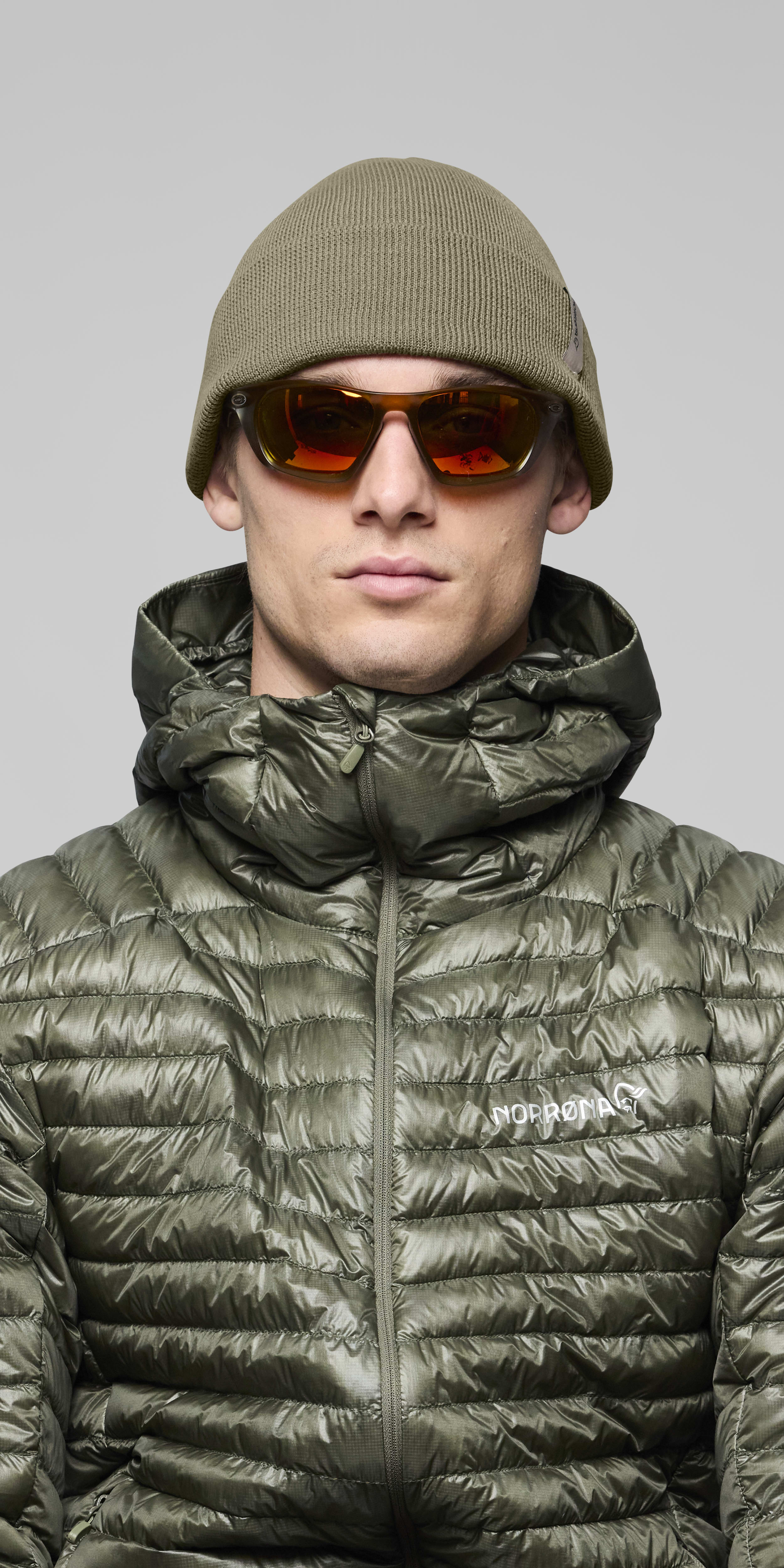 Female Look front image of 29 equaliser Beanie Deep Lichen Green